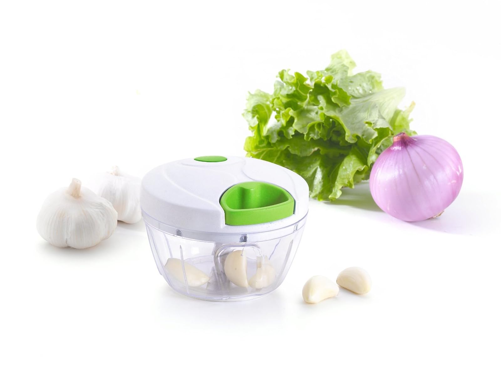 Fifth Ave Kraft manual food processor with pull chopper design