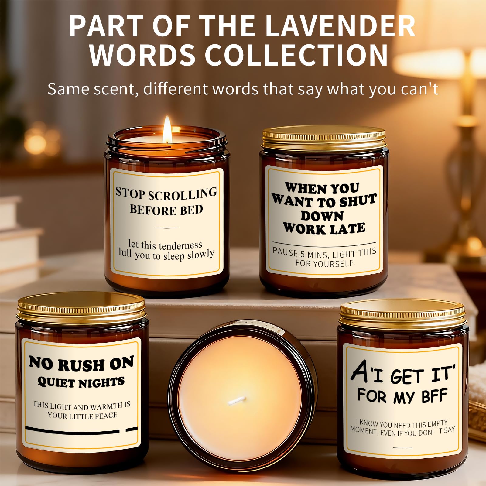50+ hour burn time for lavender candle