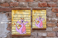 Figment character art on sheet music canvas print