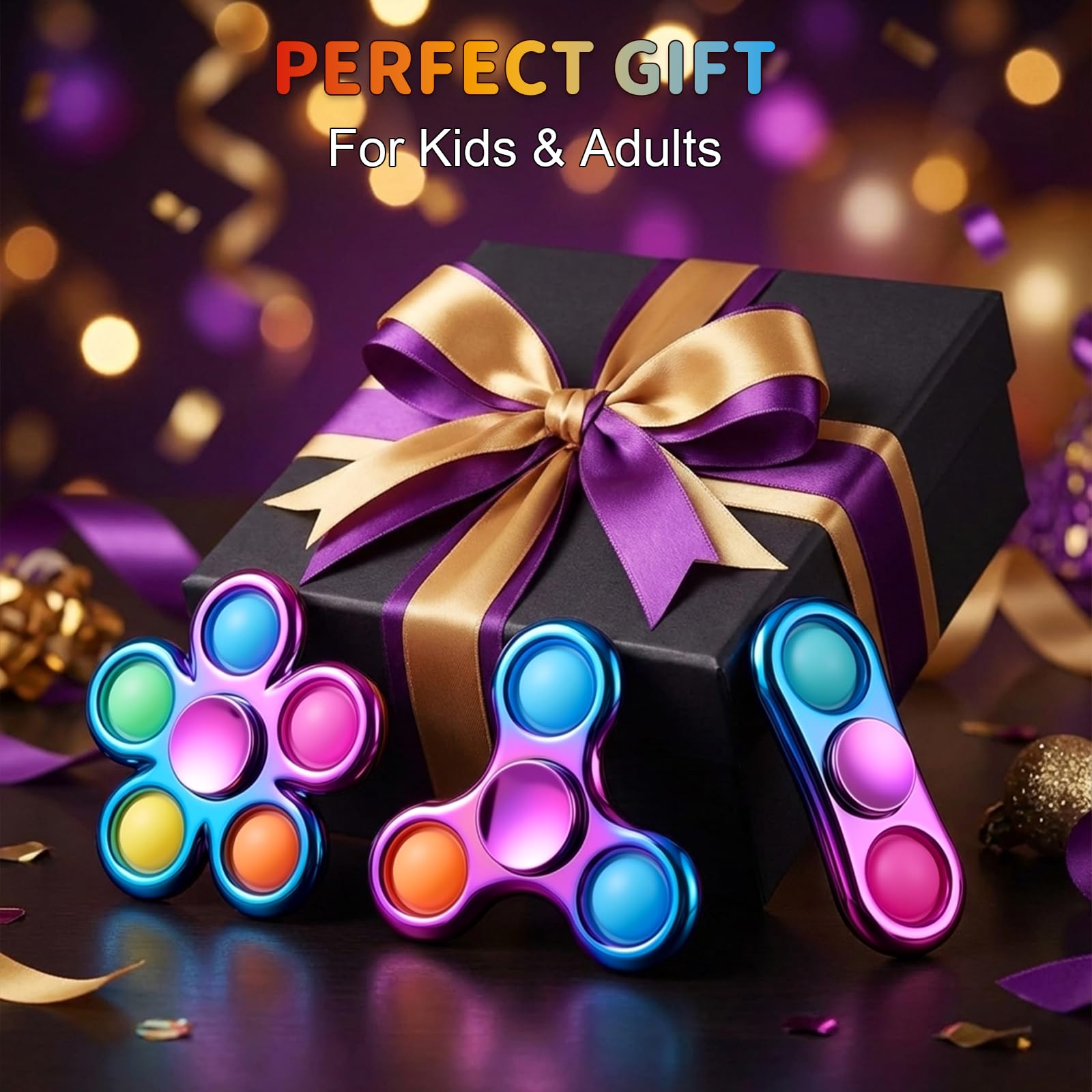 Figrol stress relief fidget spinner 3 pack durable silicone