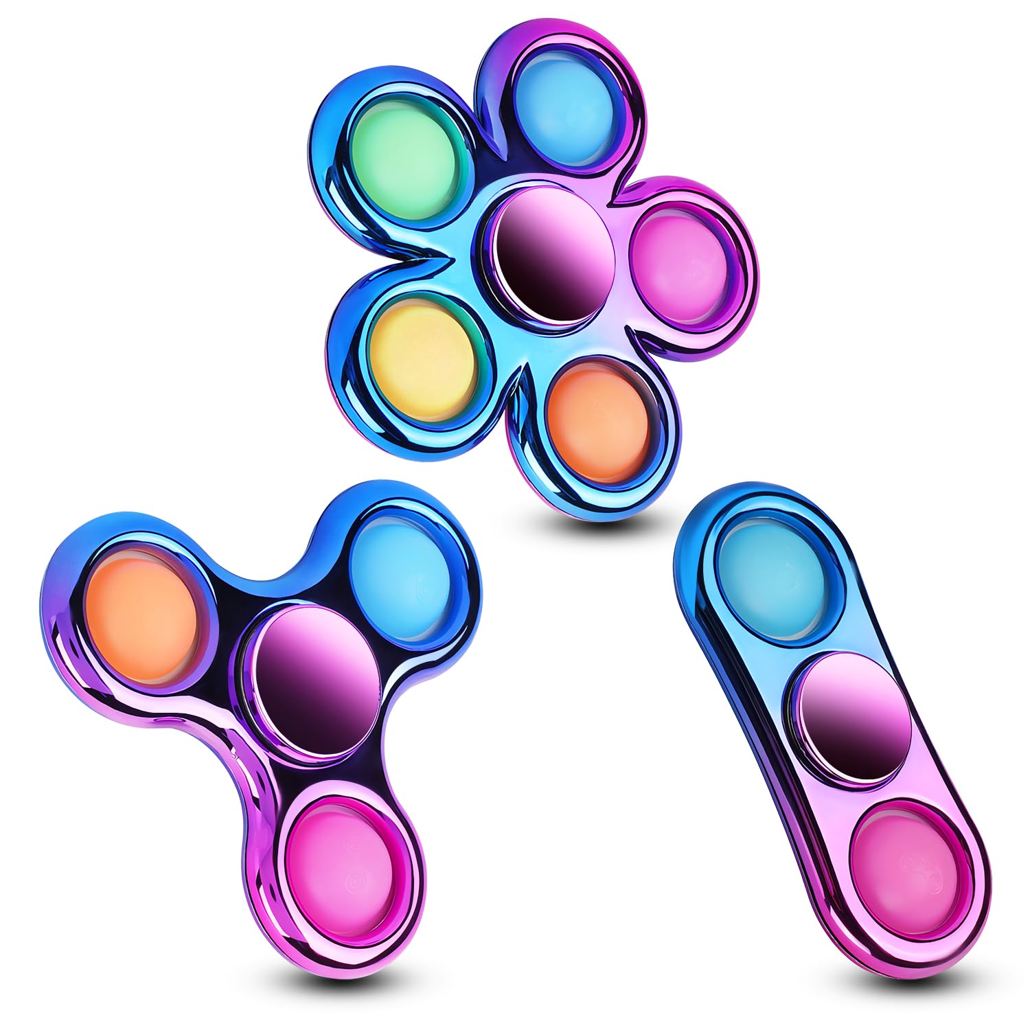 Figrol Fidget Toys 3 Pack pop fidget spinner front view