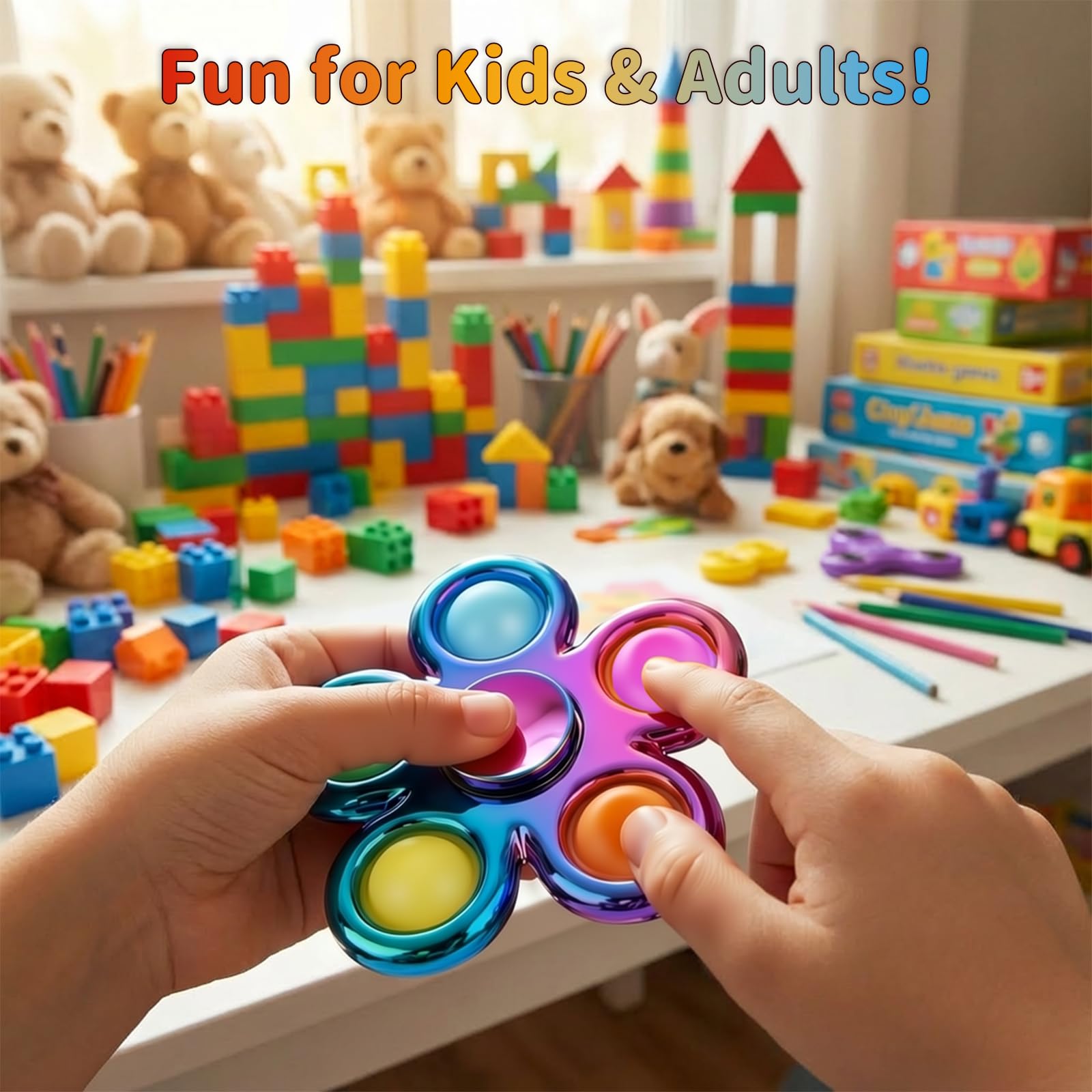 Figrol pop fidget spinner silicone button close up