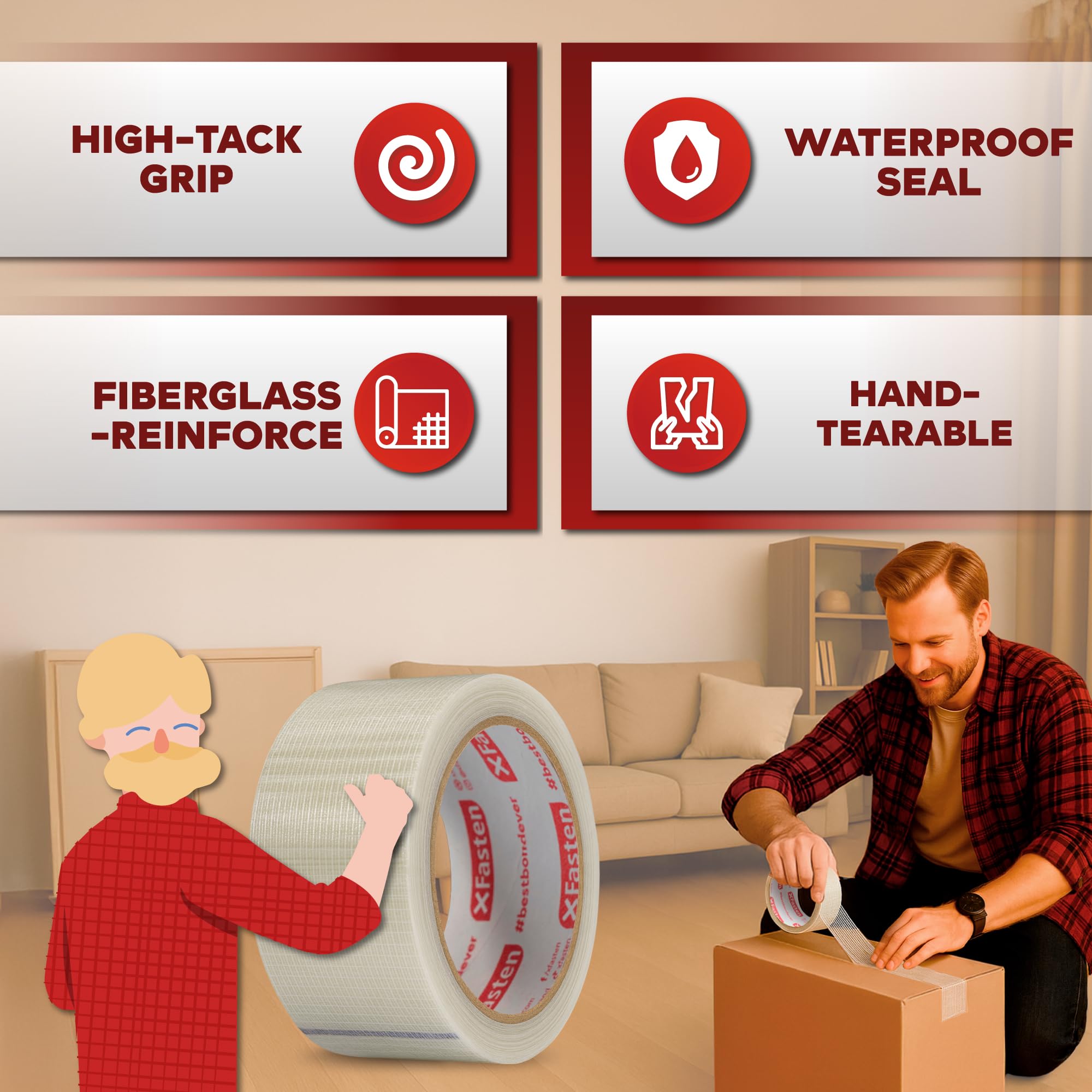 XFasten Filament Duct Tape weatherproof -16 to 85 C