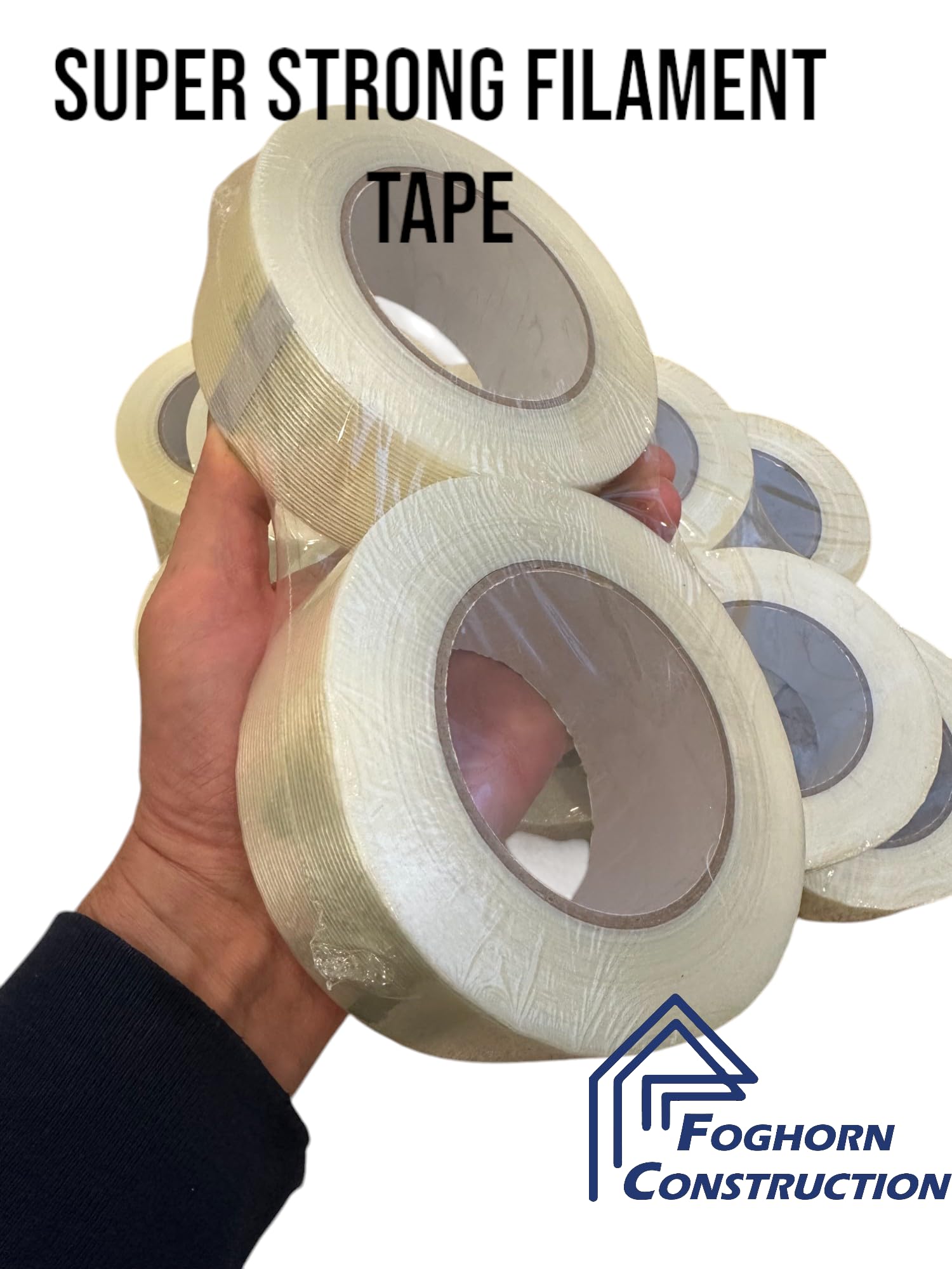 Transparent fiber reinforced packing tape for strong holding power