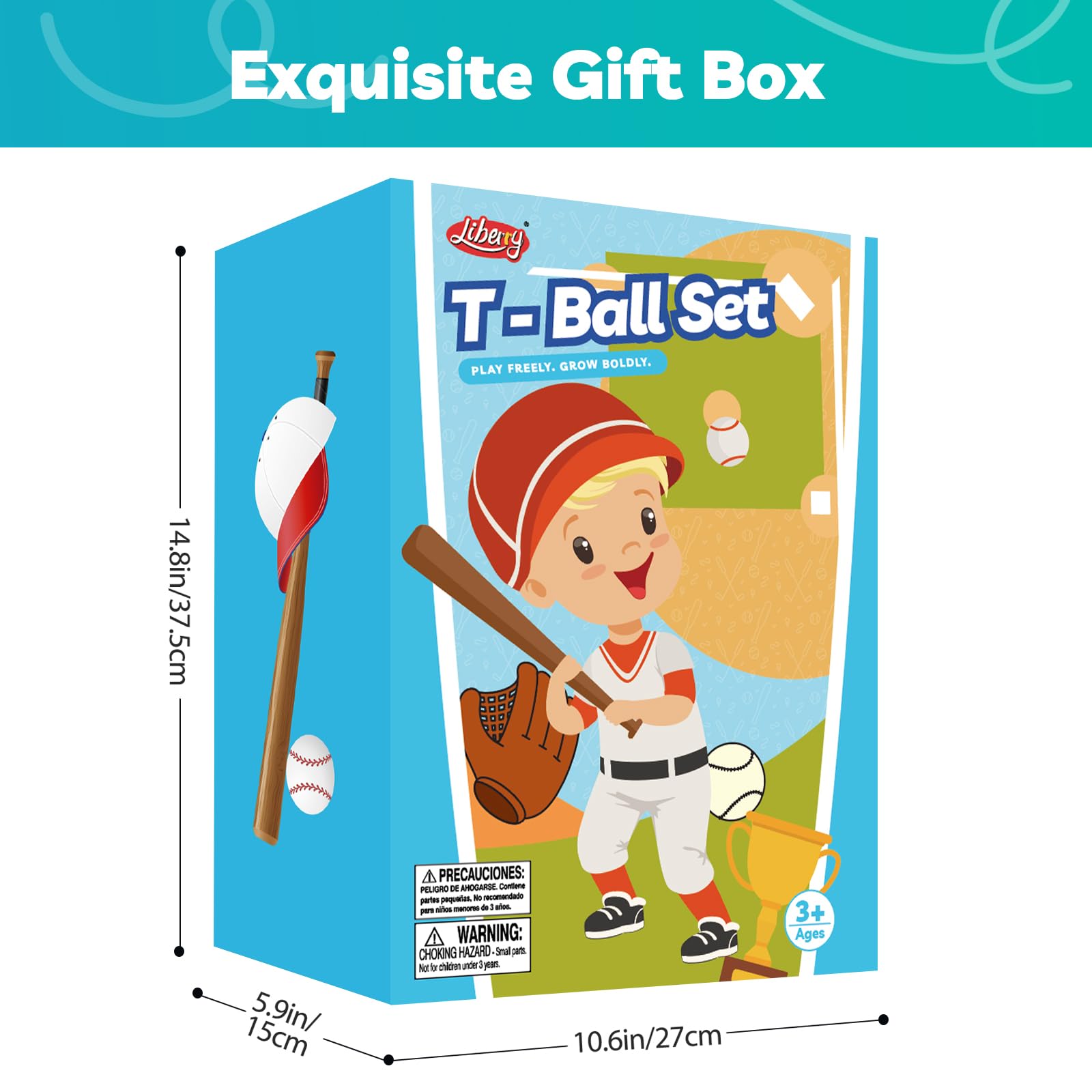Gift-ready packaging for Liberry tee-ball set