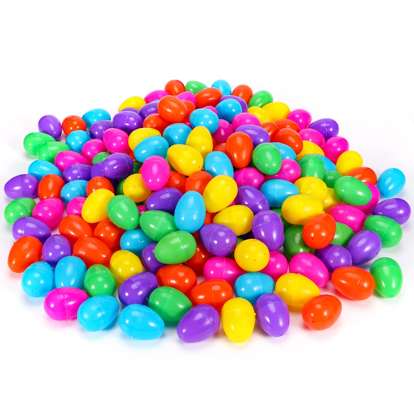 Assorted bright color plastic eggs for Easter baskets