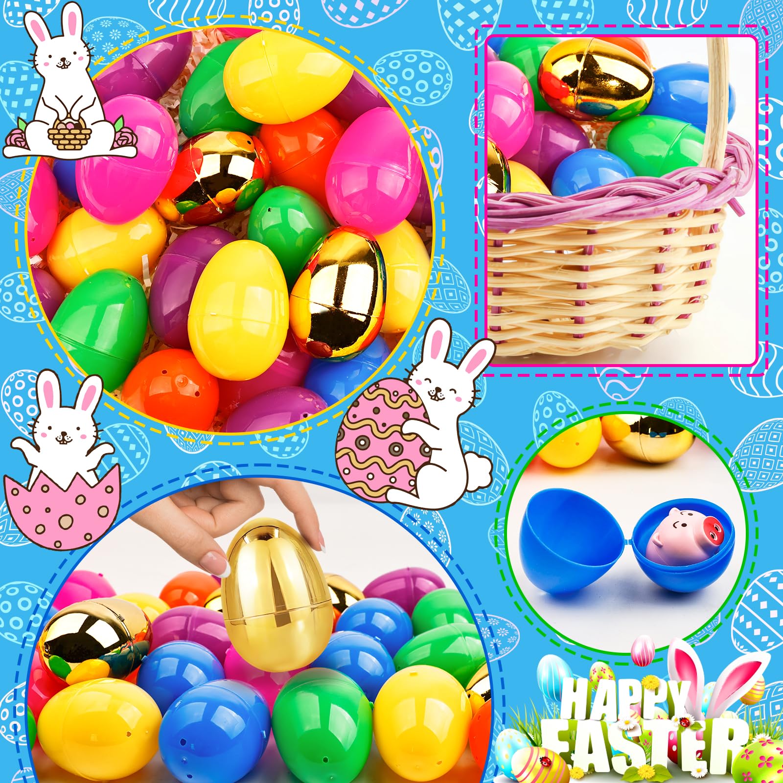 Six golden eggs included for decoration or rewards
