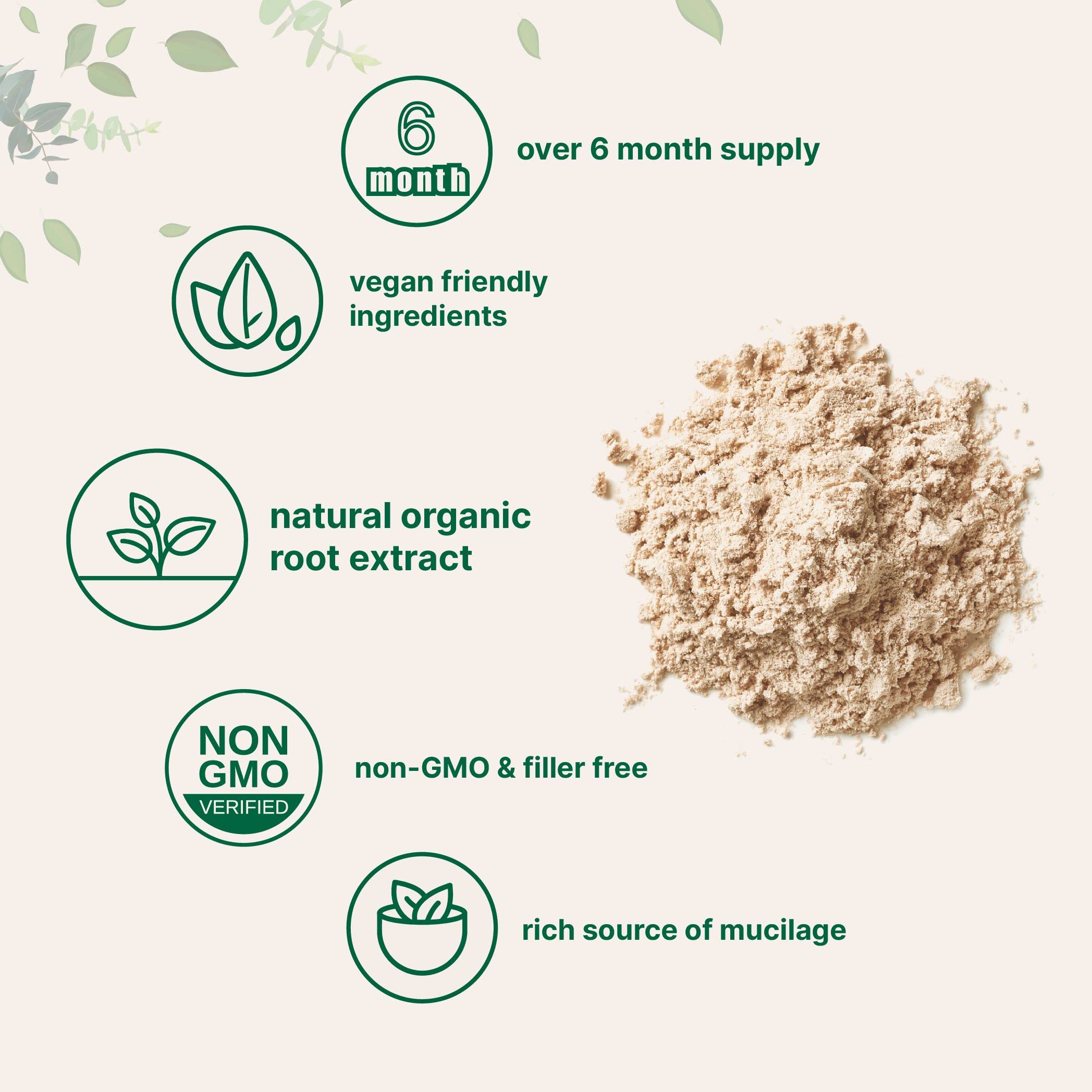 Non-GMO and non-irradiated marshmallow root powder