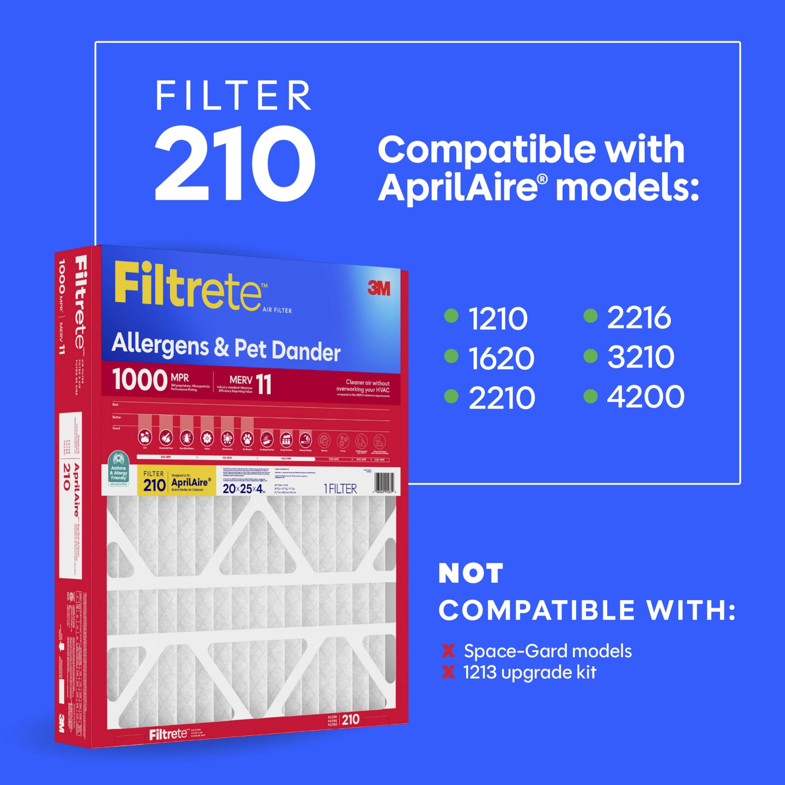 Filtrete MPR 1000 allergens and pet dander capture