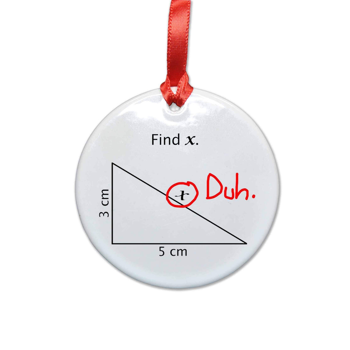 Find X Funny Math Ceramic Christmas Tree Ornament by Neurons Not Included