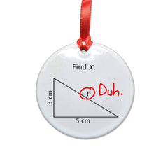 Find X Funny Math Ceramic Christmas Tree Ornament by Neurons Not Included