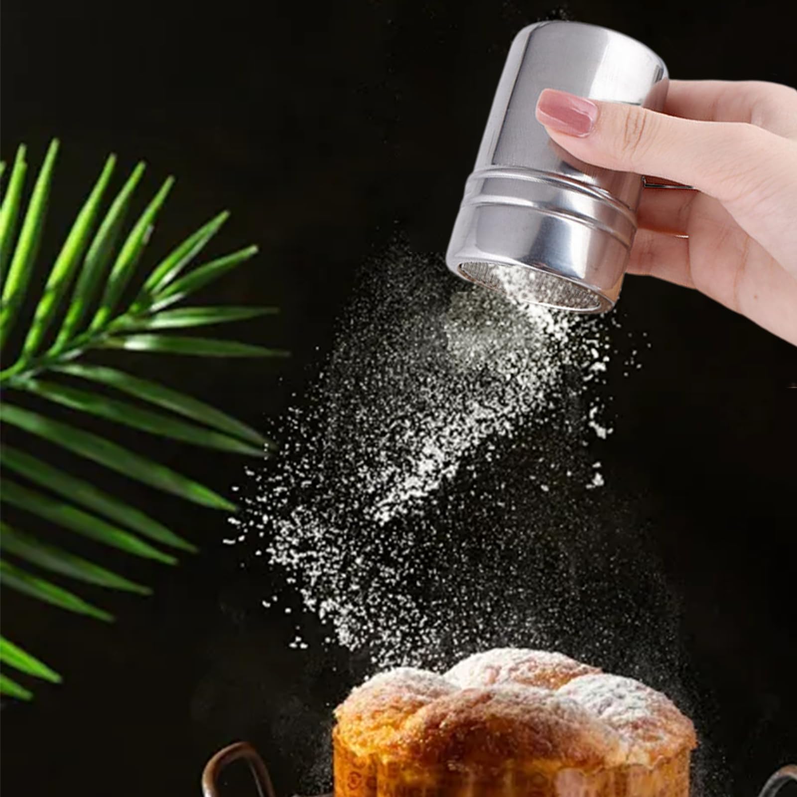 Fine mesh flour sifter ready for precise dusting