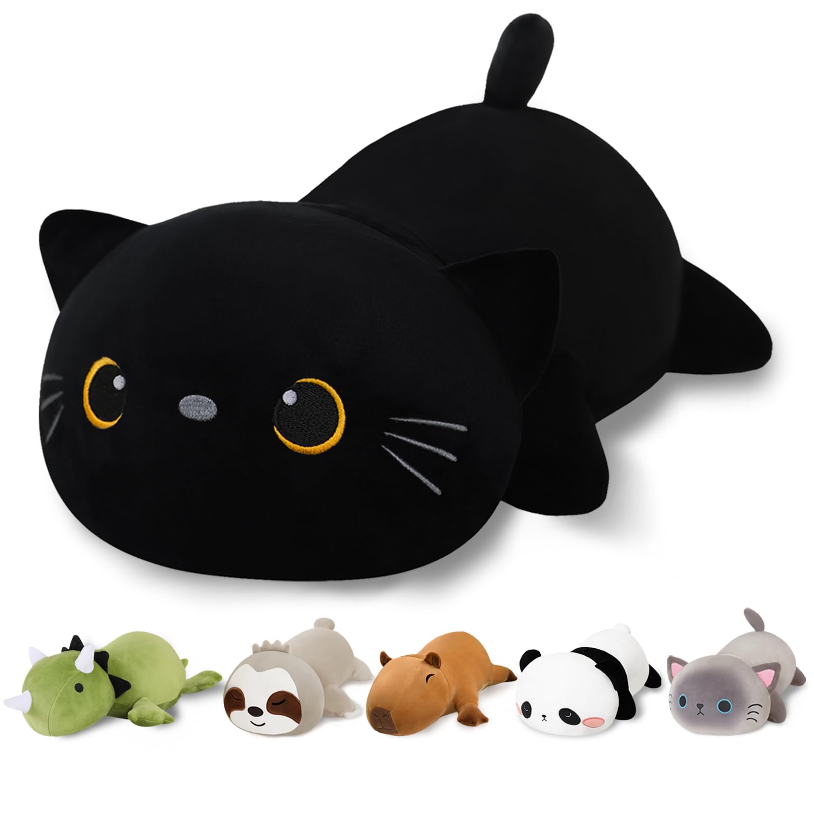 Finebee weighted black cat stuffed animals product image