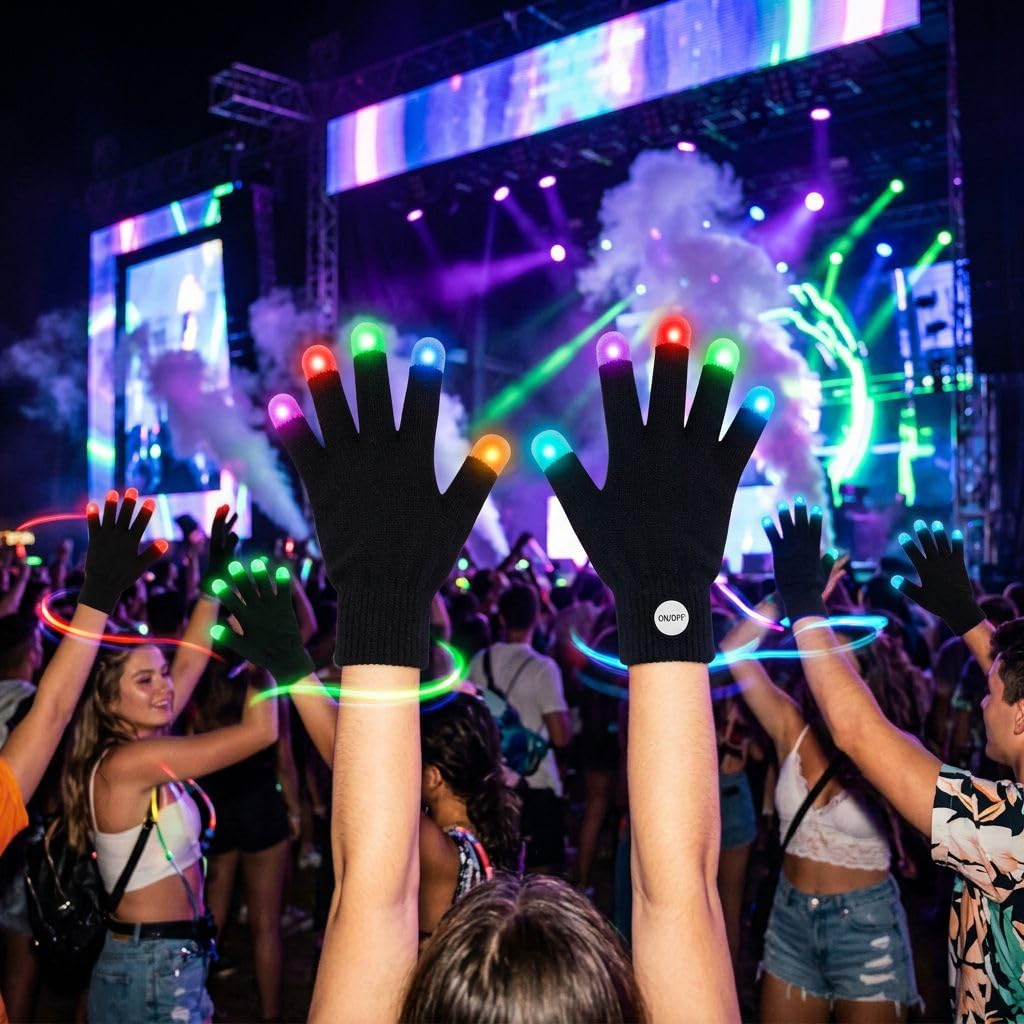 Light up gloves for adults teens at festivals
