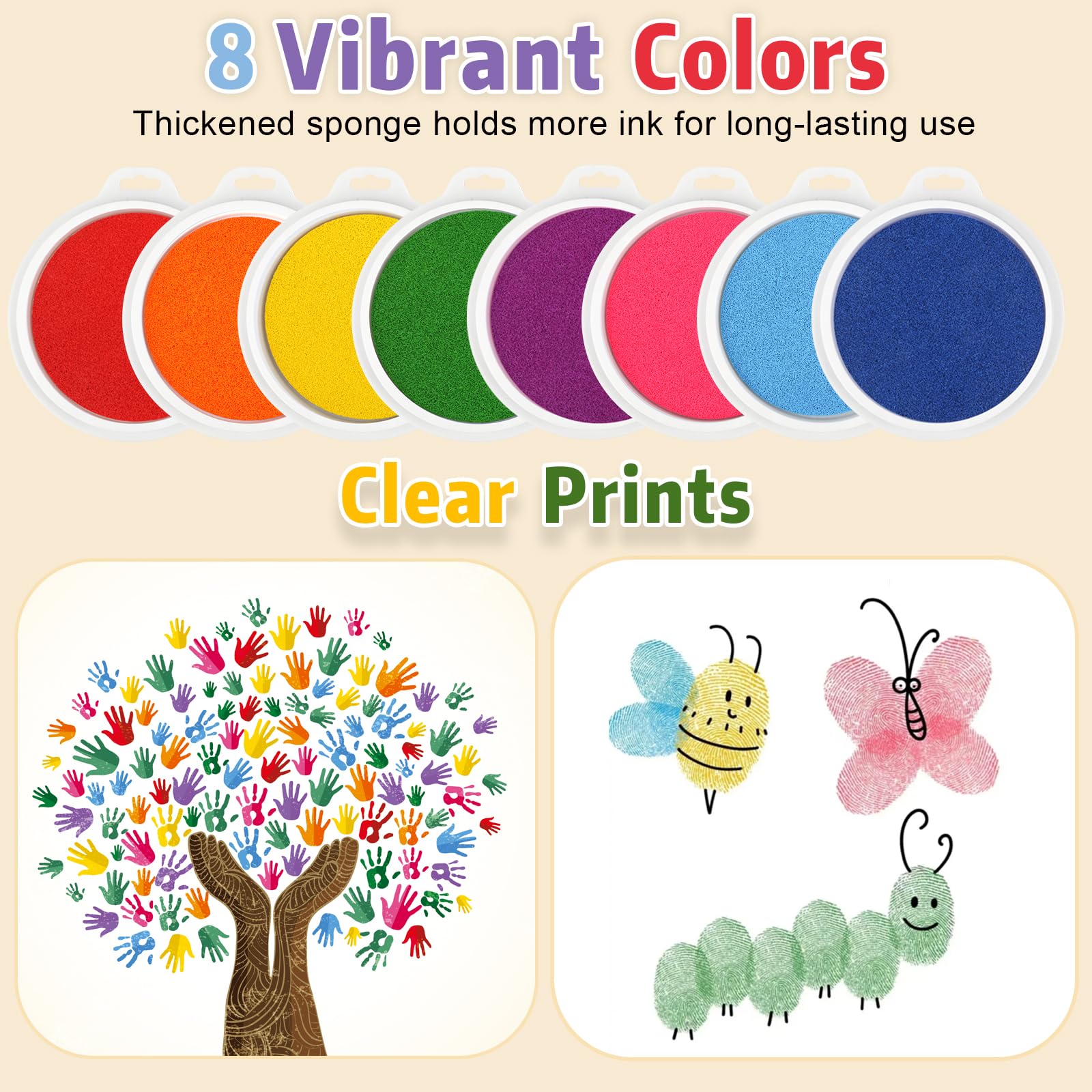 Orange ink pad from the eight color set for stamping