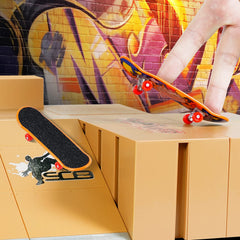Three mini finger skateboards with random pattern included in the kit
