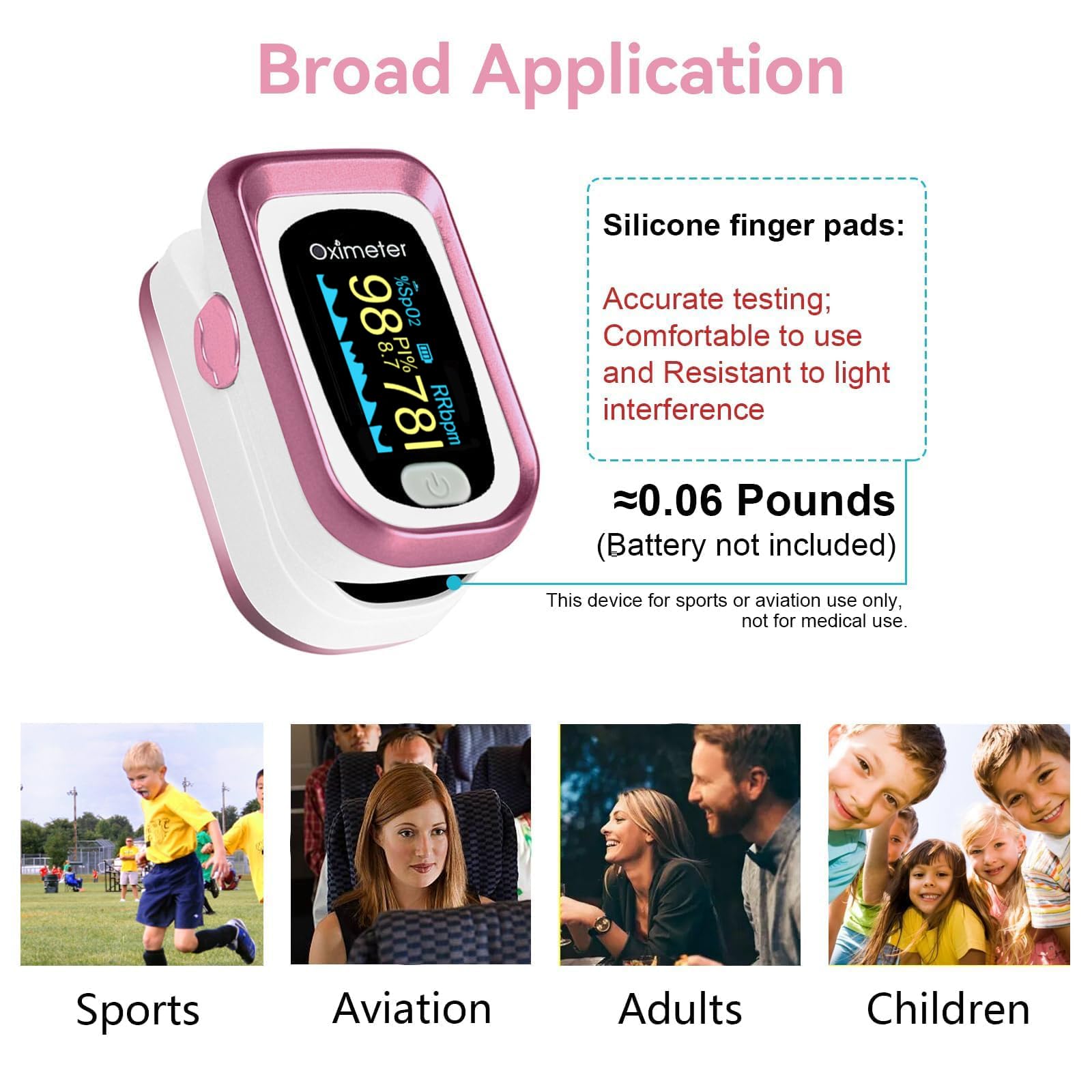Fingertip oximeter pulse rate and oxygen saturation readout