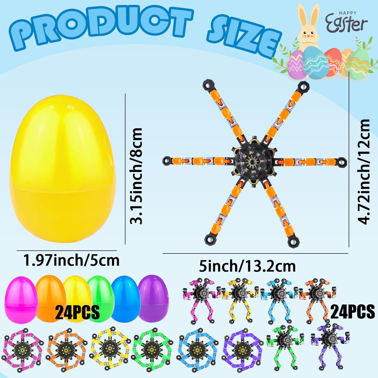Fingertip spinner sensory toy inside Easter egg