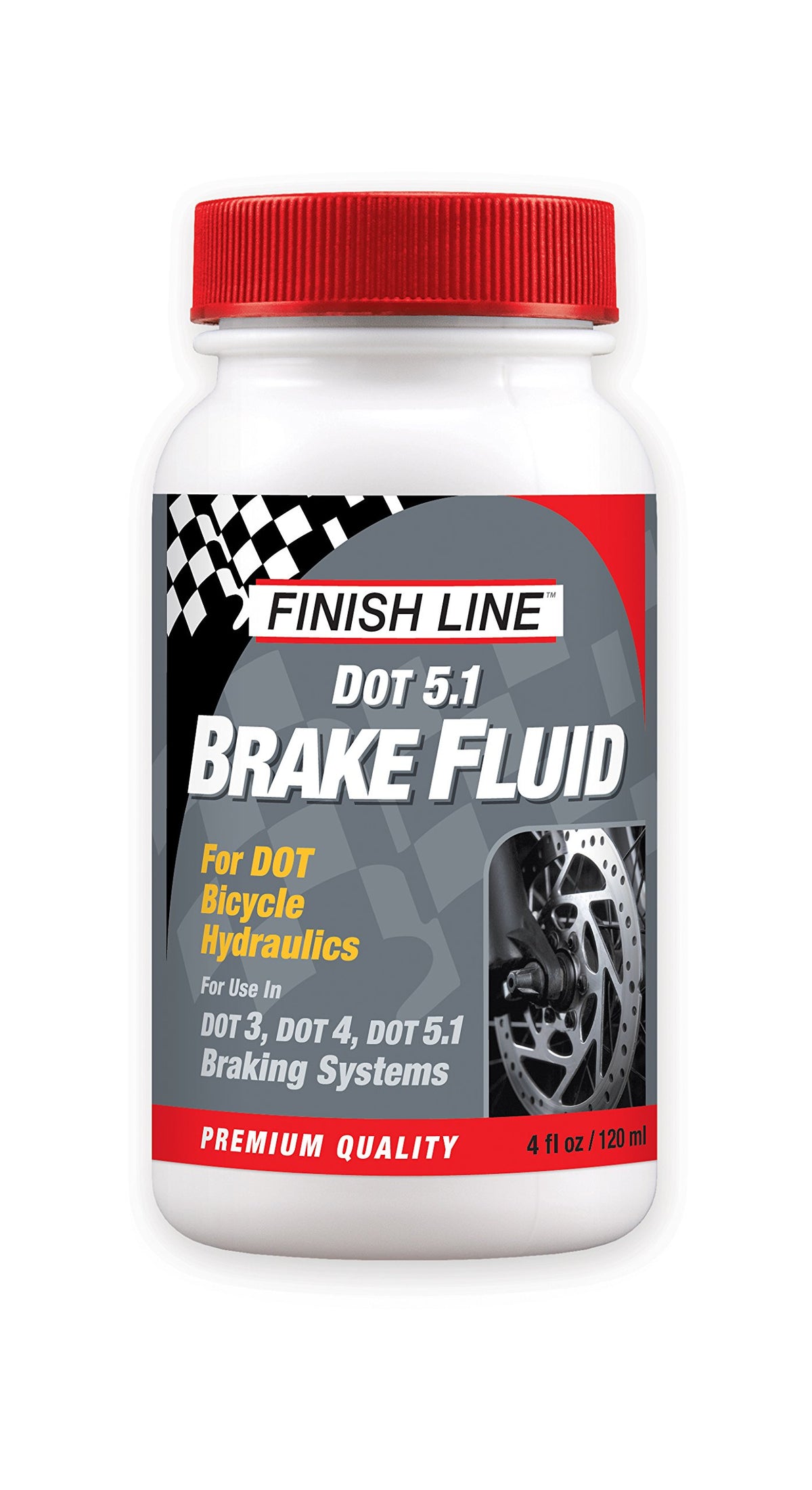 Finish Line DOT 5.1 bicycle brake fluid 4 oz bottle