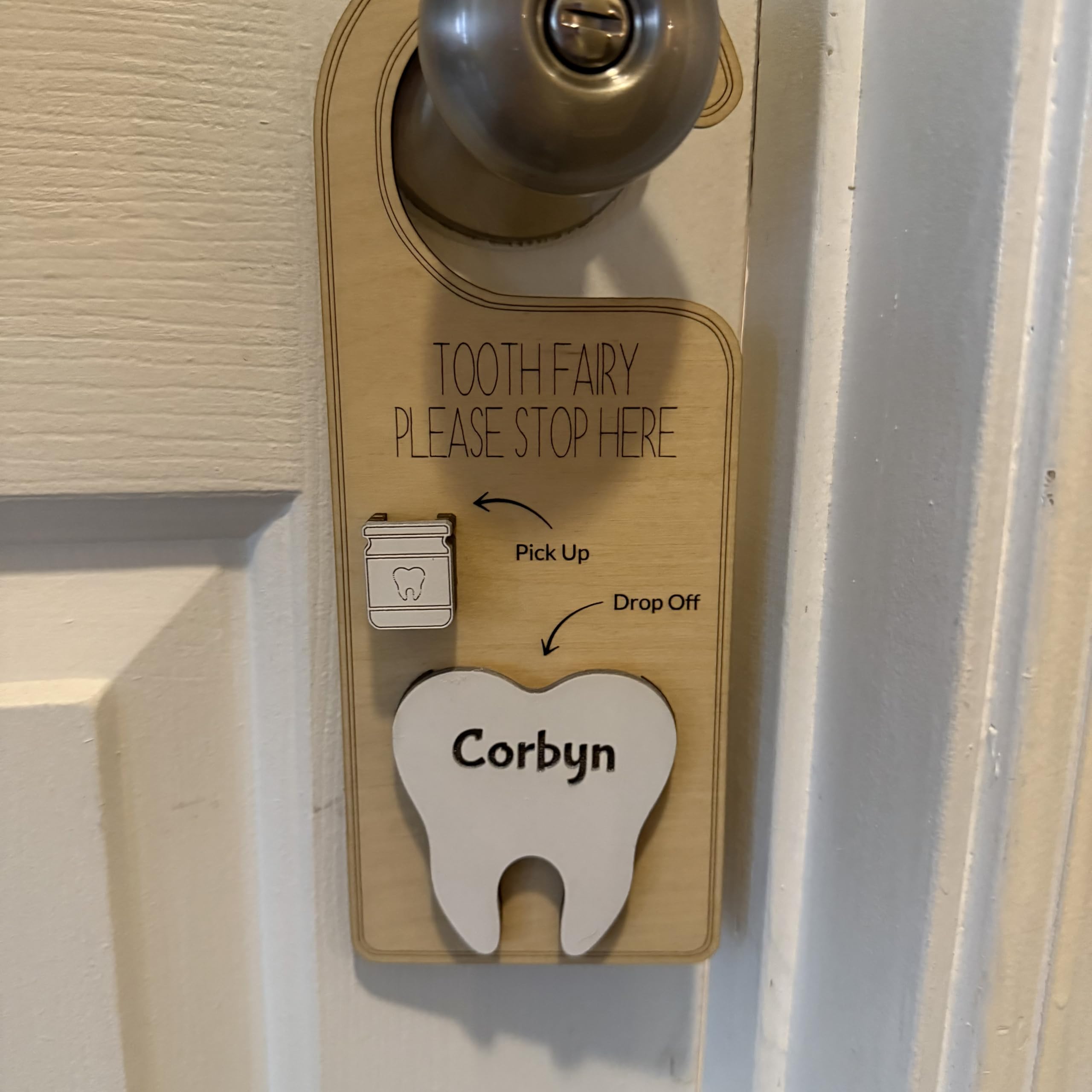 Wooden tooth fairy gift for kids' first lost teeth