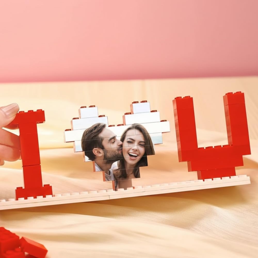 DIY couple activity with building blocks puzzle set