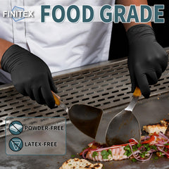Durable nitrile disposable gloves by FINITEX for grip