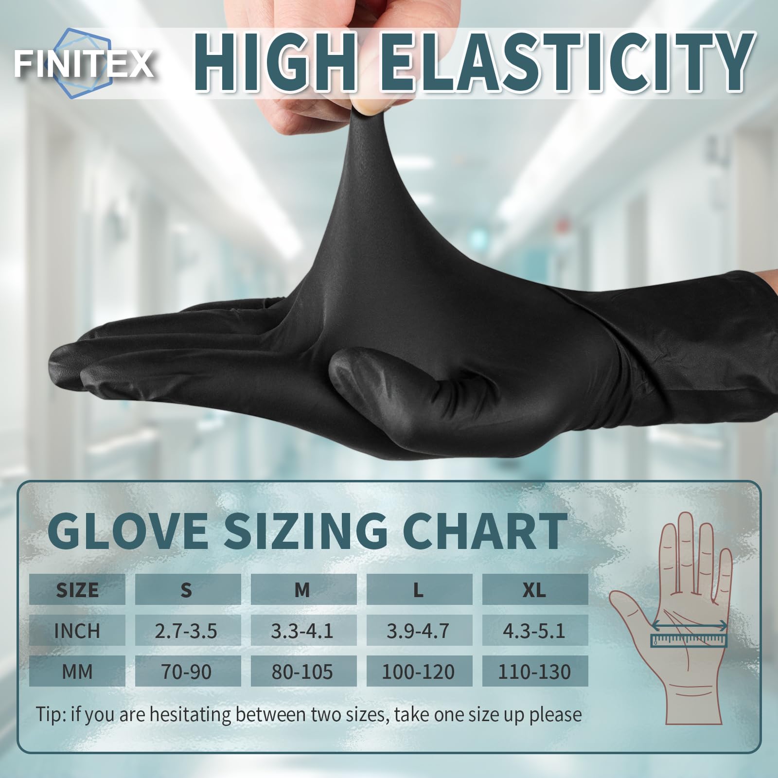 FINITEX disposable nitrile gloves for lab work