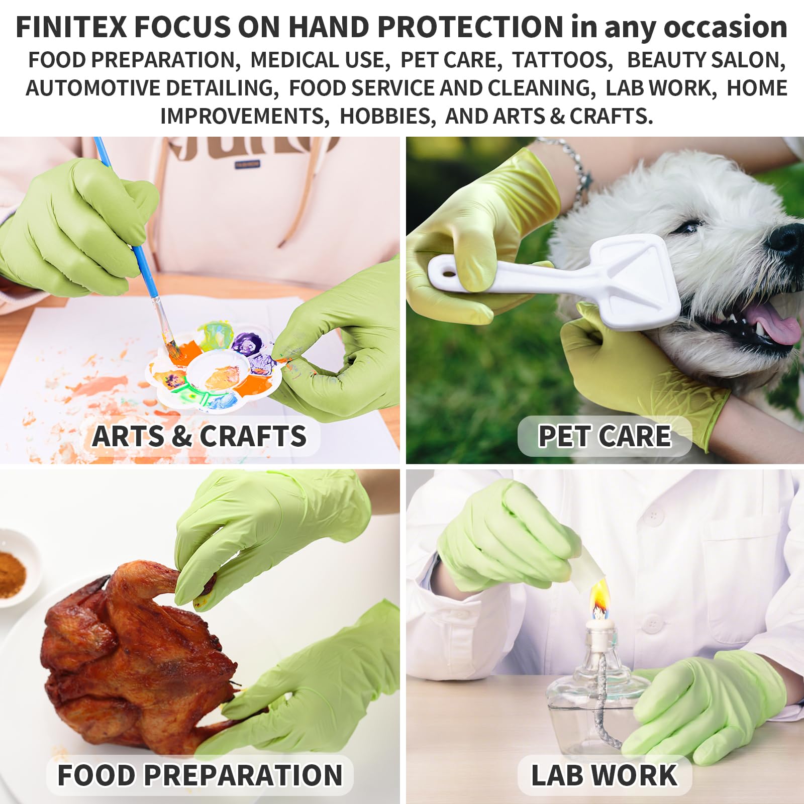 Latex-free disposable gloves FINITEX 100pcs cleaning