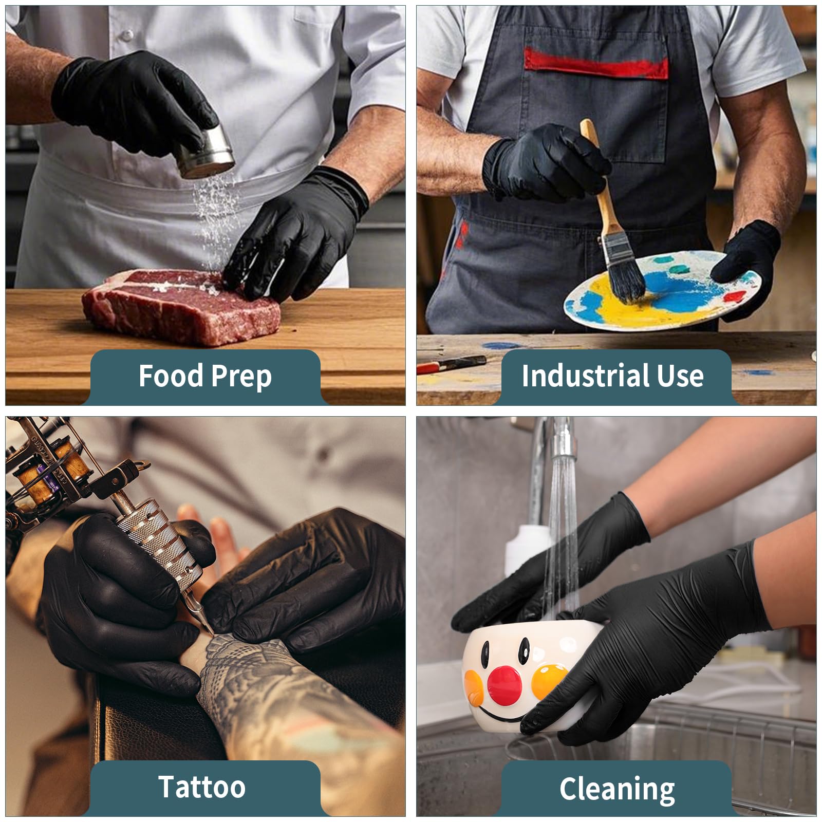 Black nitrile disposable gloves for everyday tasks by FINITEX