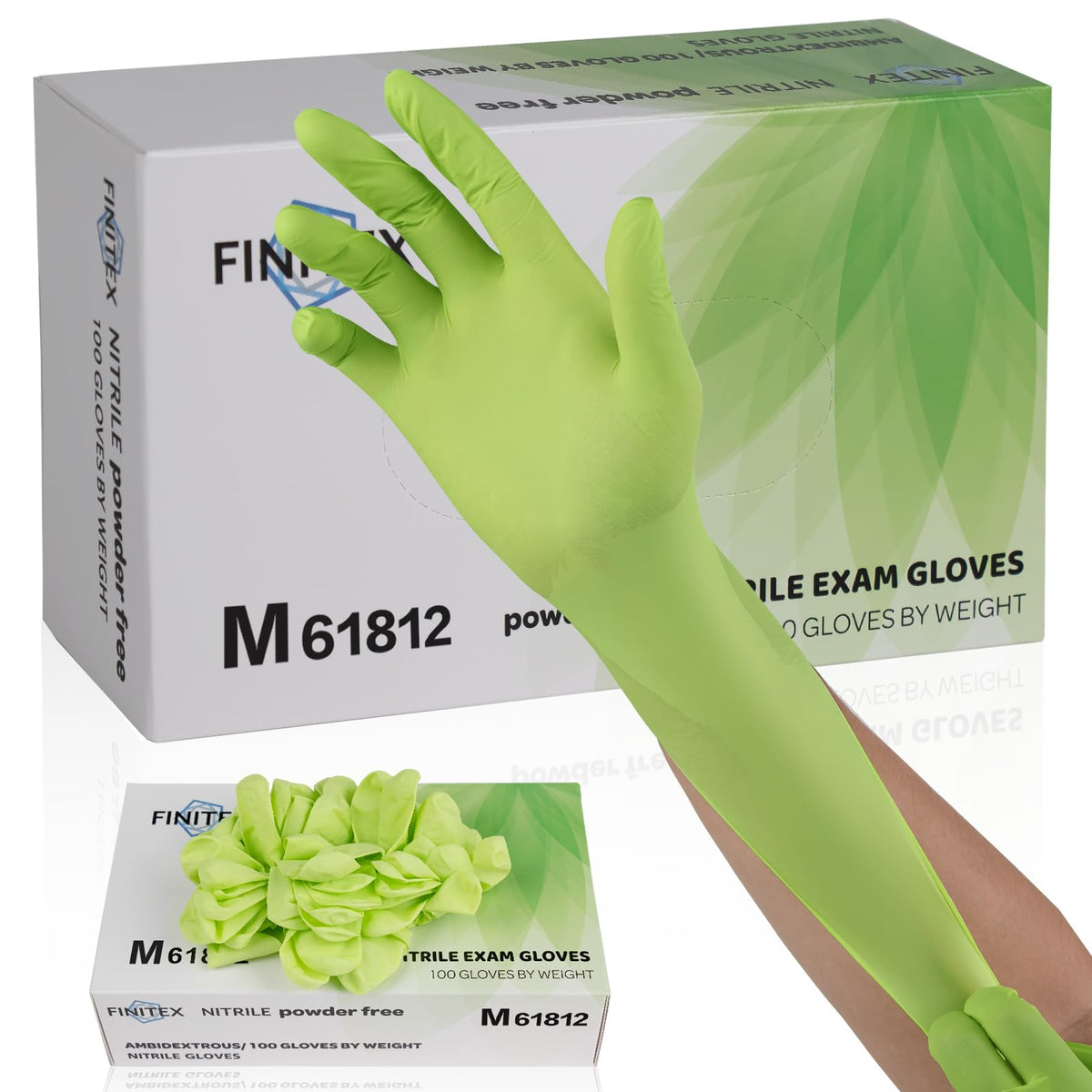 FINITEX nitrile gloves green 100pcs product image