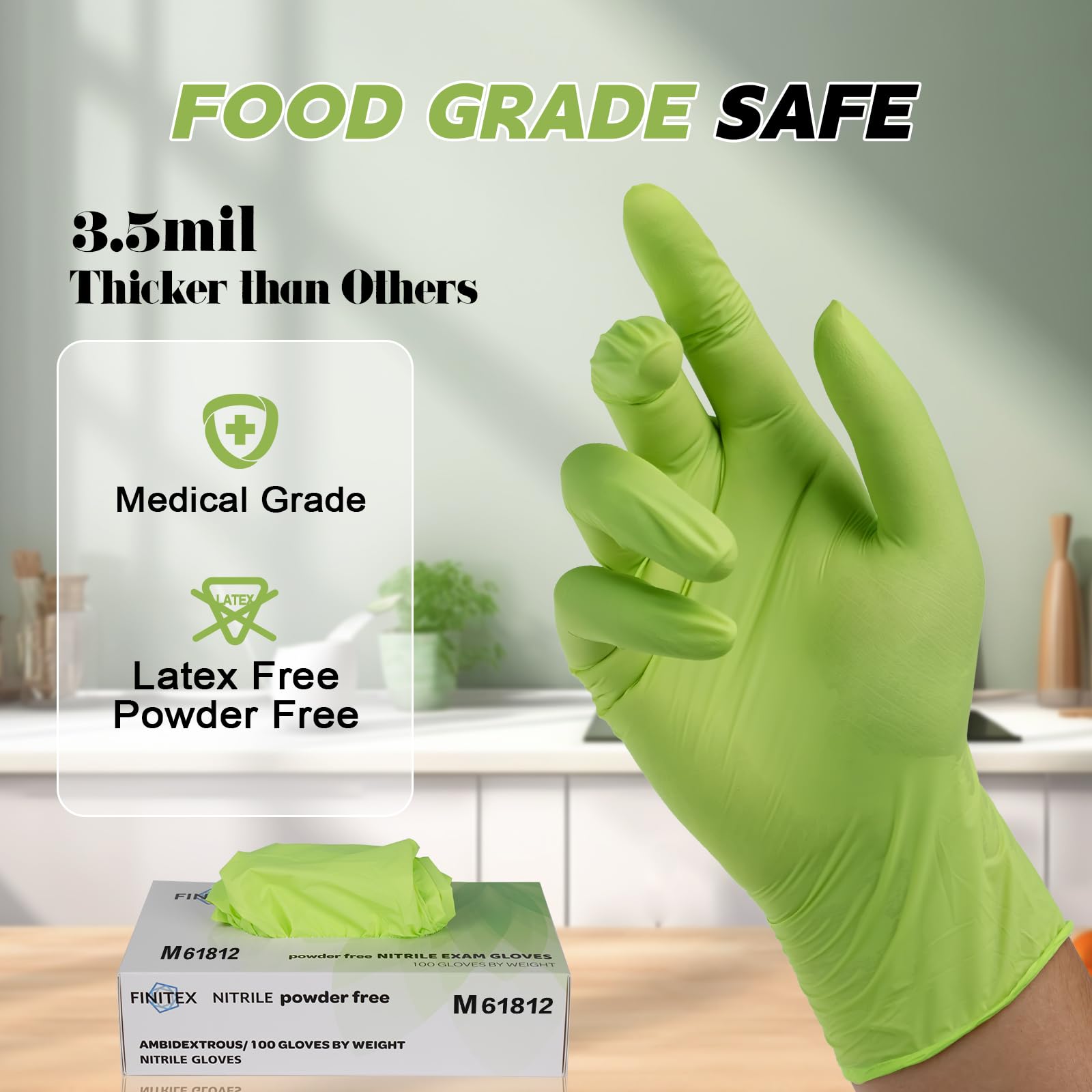 Secure fit FINITEX nitrile gloves touch screen compatible