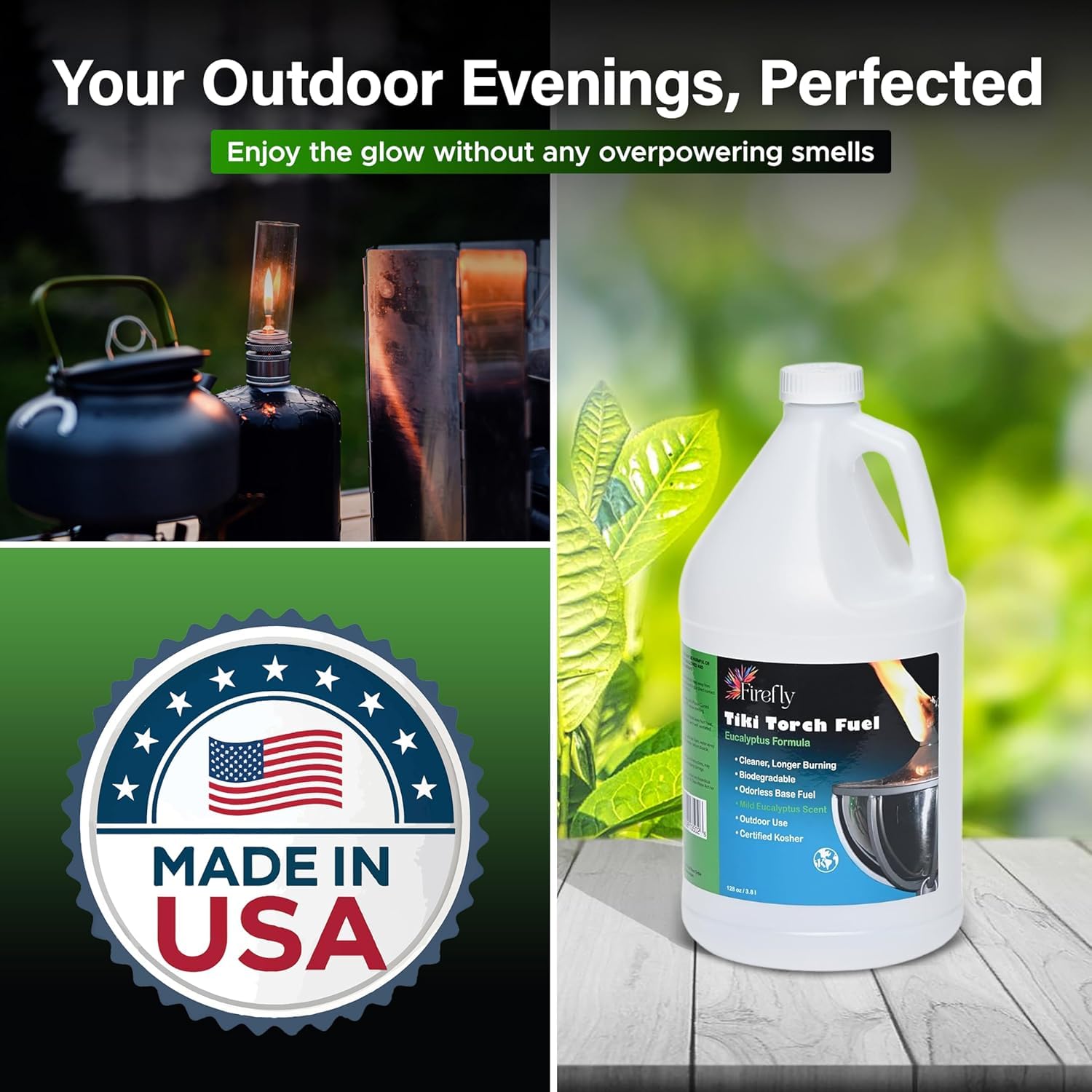 Firefly eucalyptus formula torch fuel container outdoor use