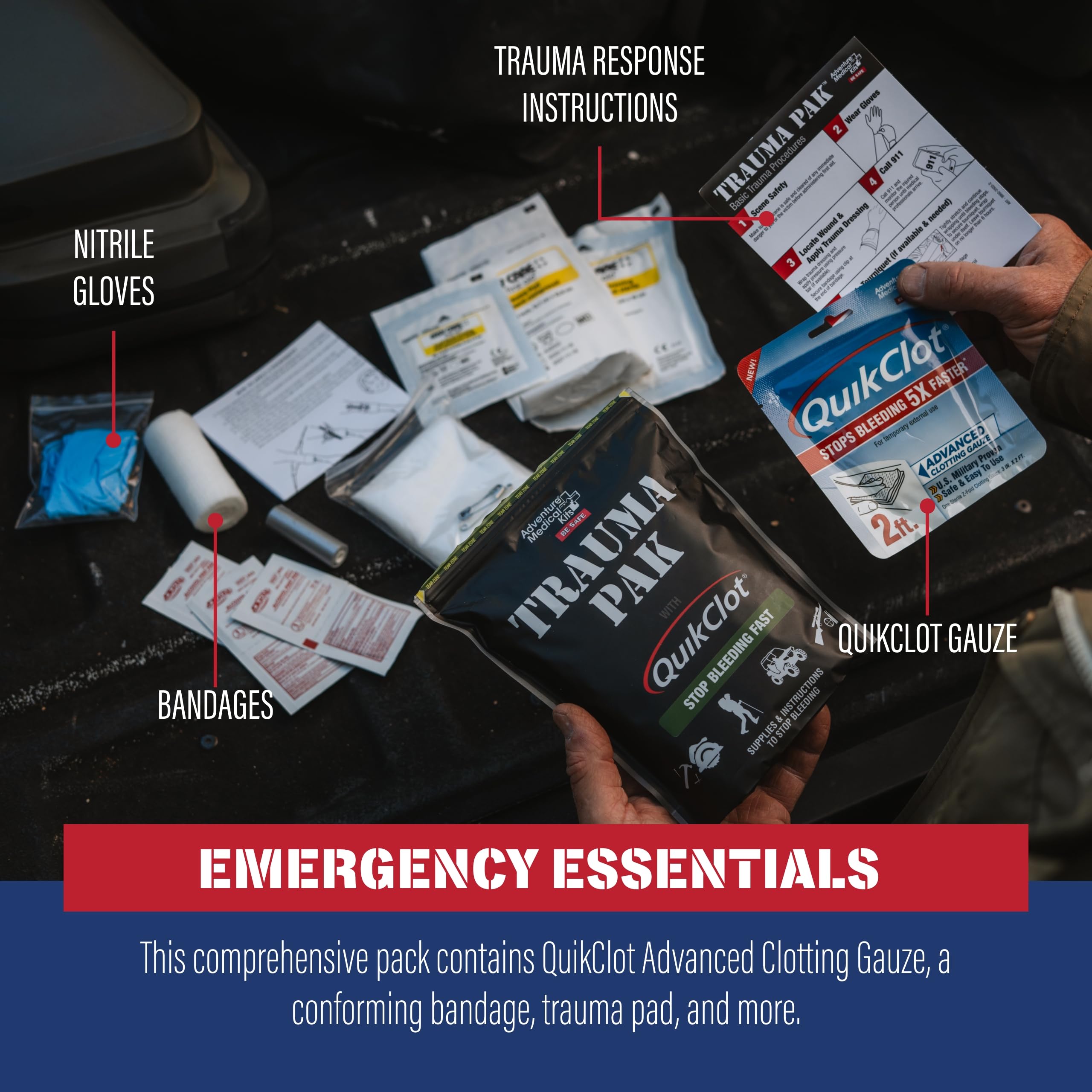 Fits in car first aid kit camping EDC pouch