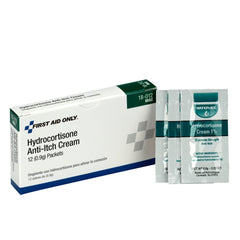 Individual hydrocortisone cream packets for first aid kit refills