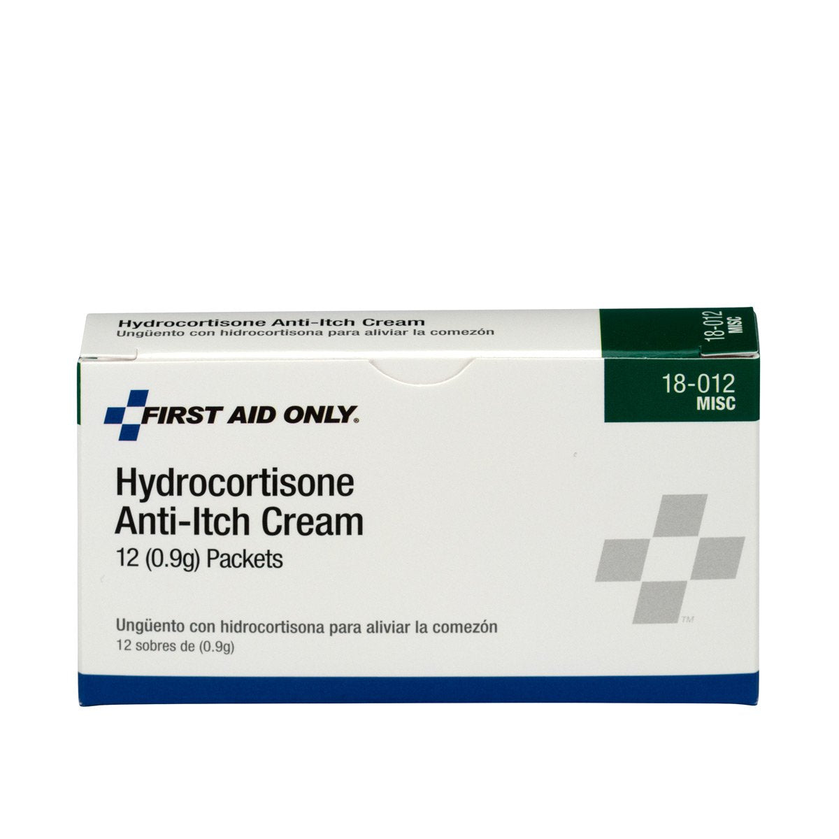 First Aid Only 18-012 Hydrocortisone Cream Packets 12 Count packaging