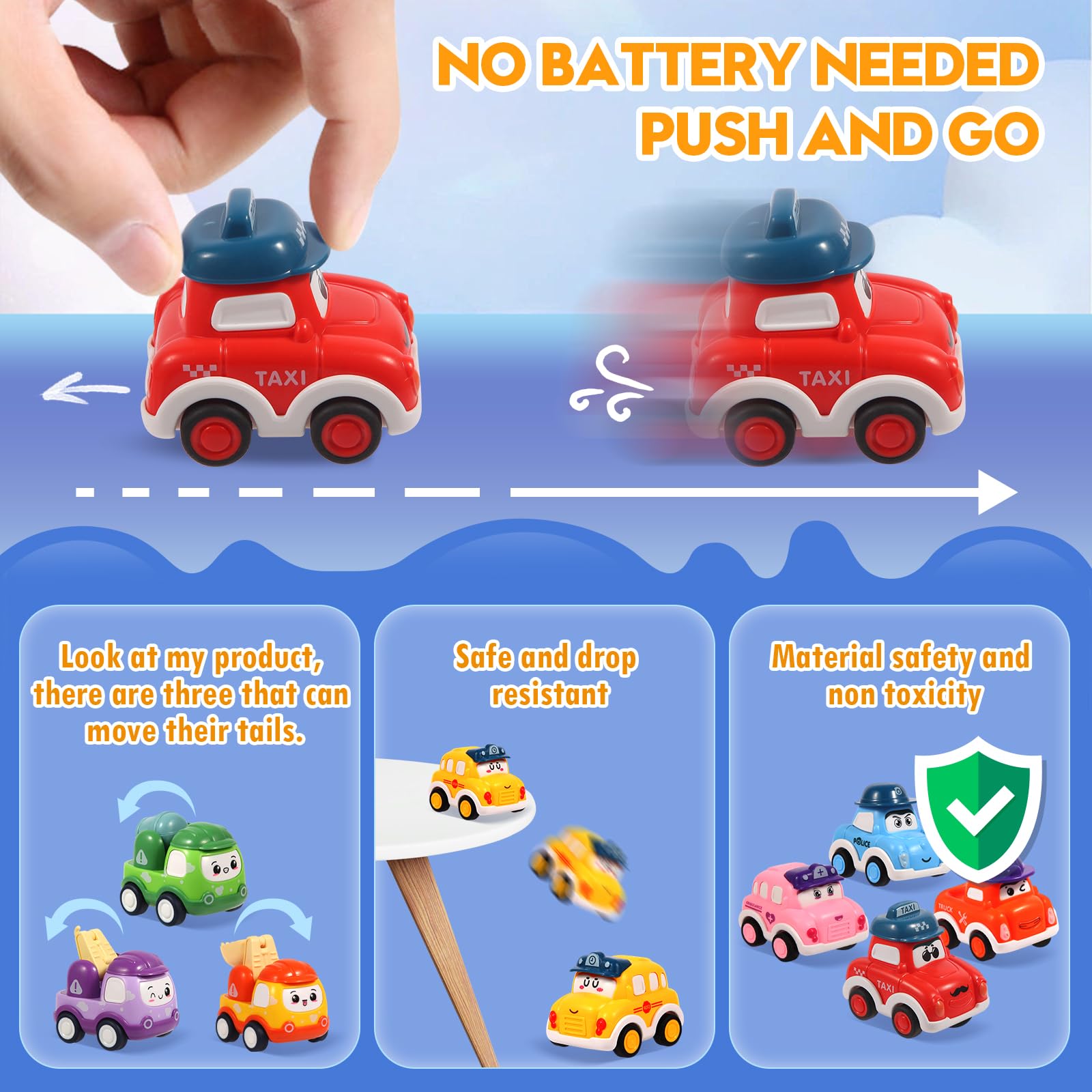 friction powered pull back cars for toddlers