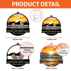From Our First Kiss Till Our Last Breath themed keepsake suncatcher ornament printable area on one side
