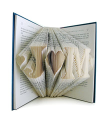 First Paper Anniversary Gift folded paper book showing two initials and three hearts