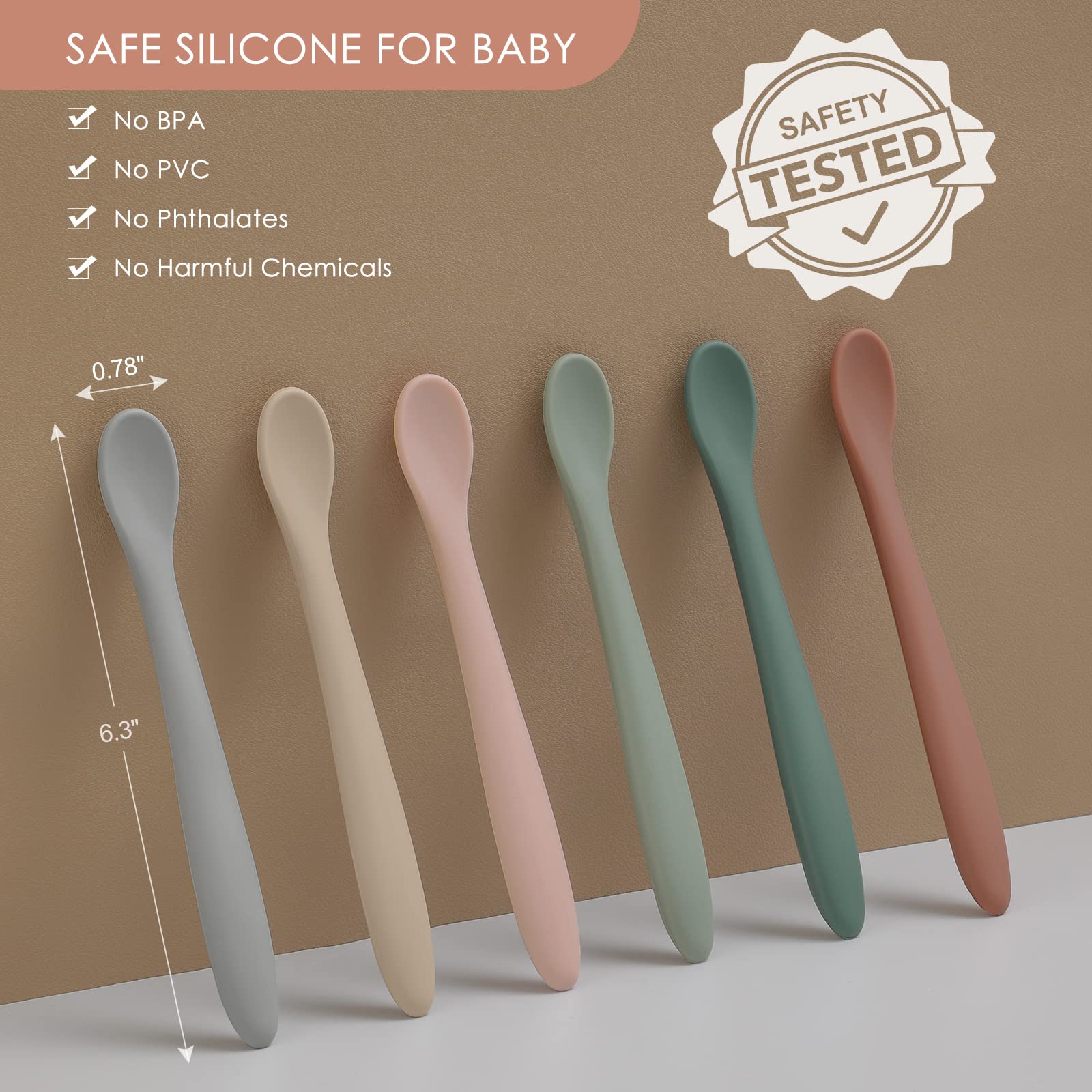 first stage infant spoons with soft tip design