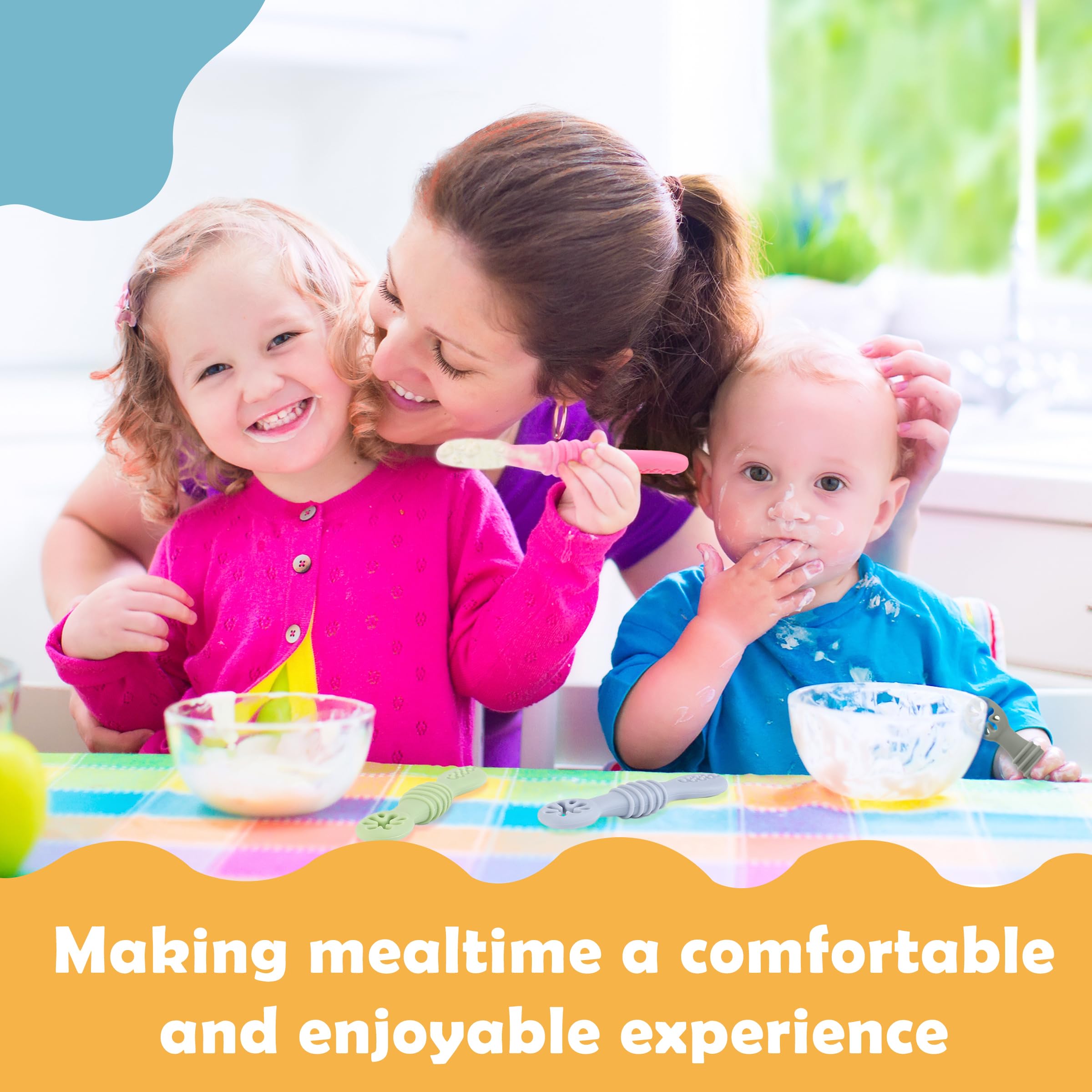 First Stage silicone baby spoon ergonomic design