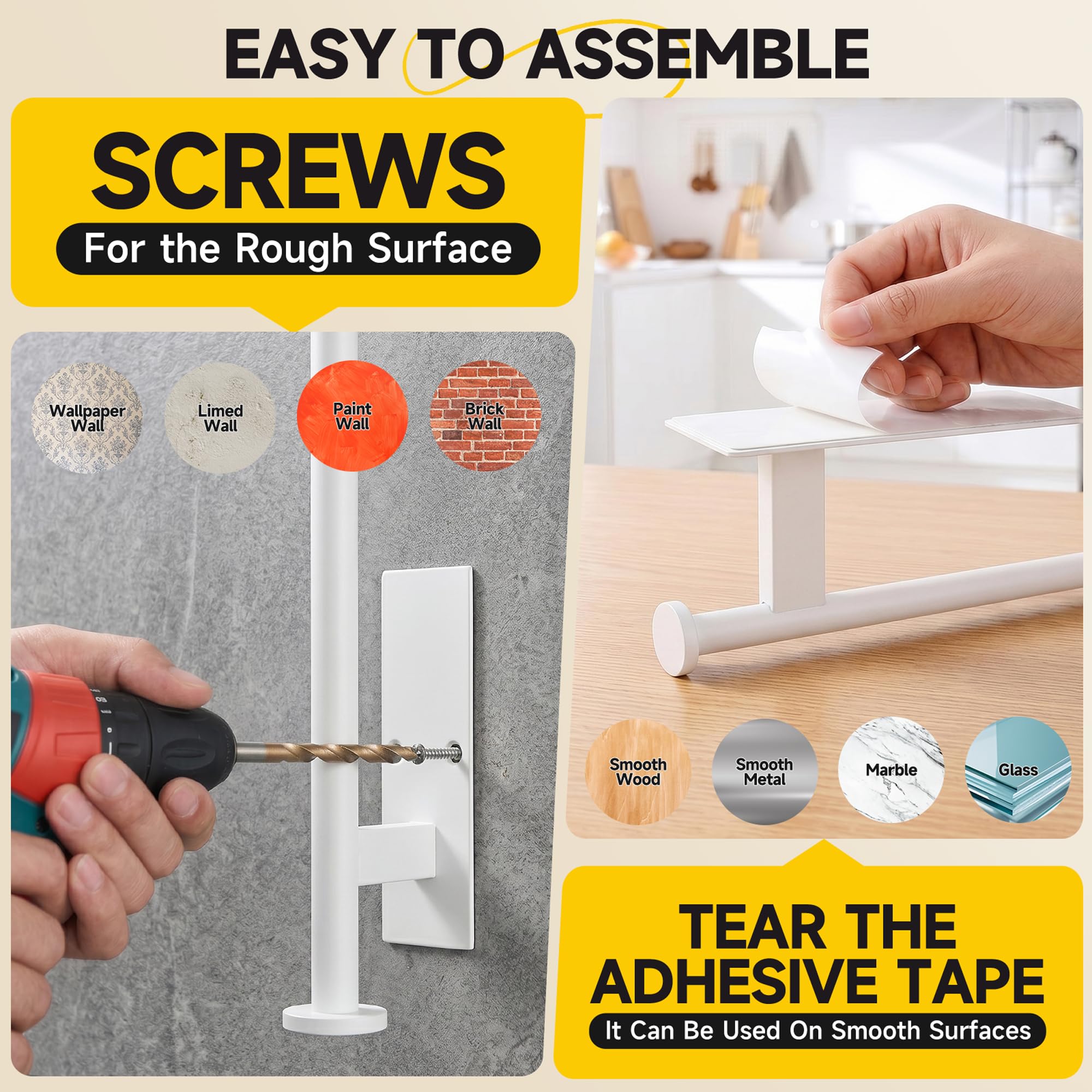 Space saving wall mount suitable for kitchen and bathroom