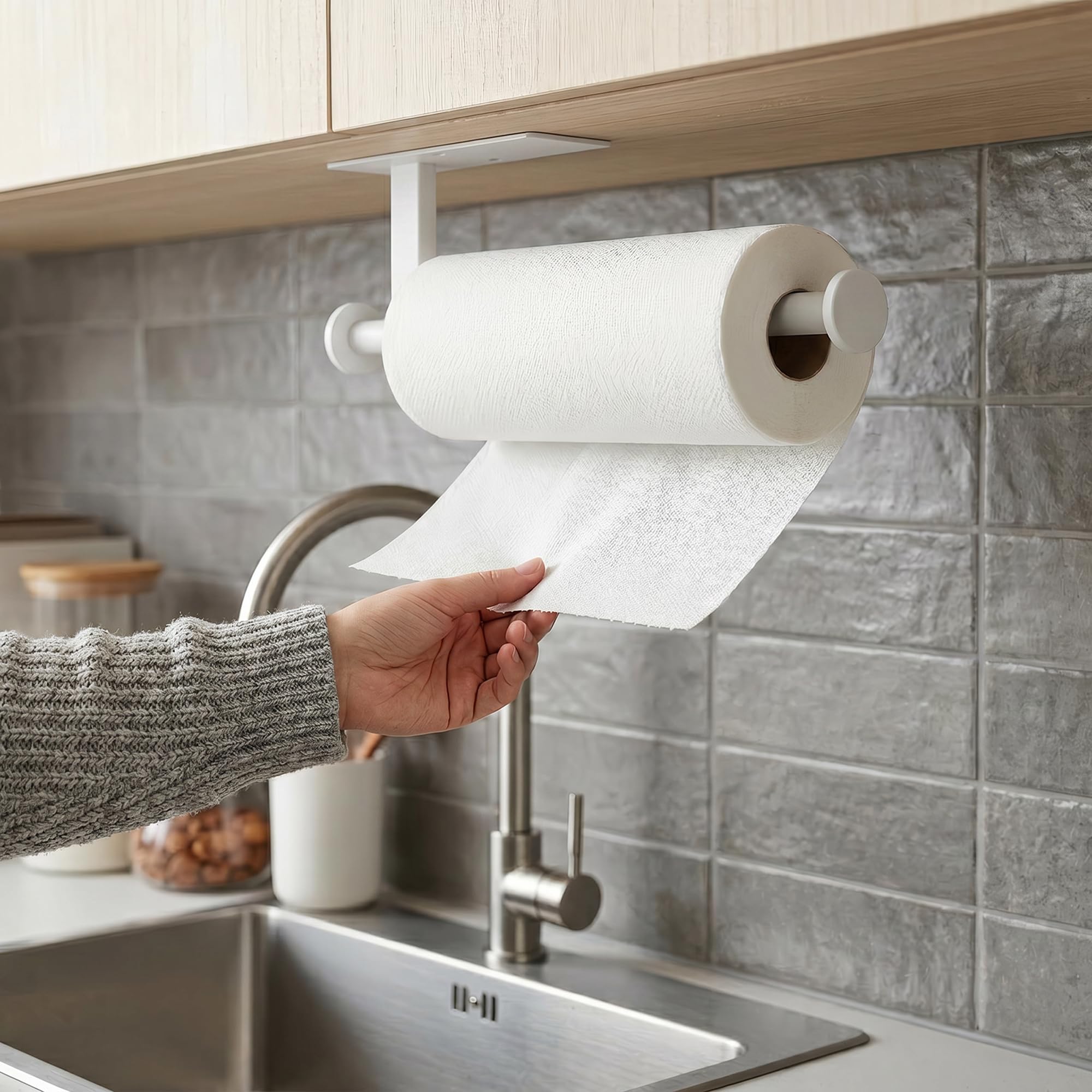 FISHCLOUD paper towel holder installation under cabinet or RV