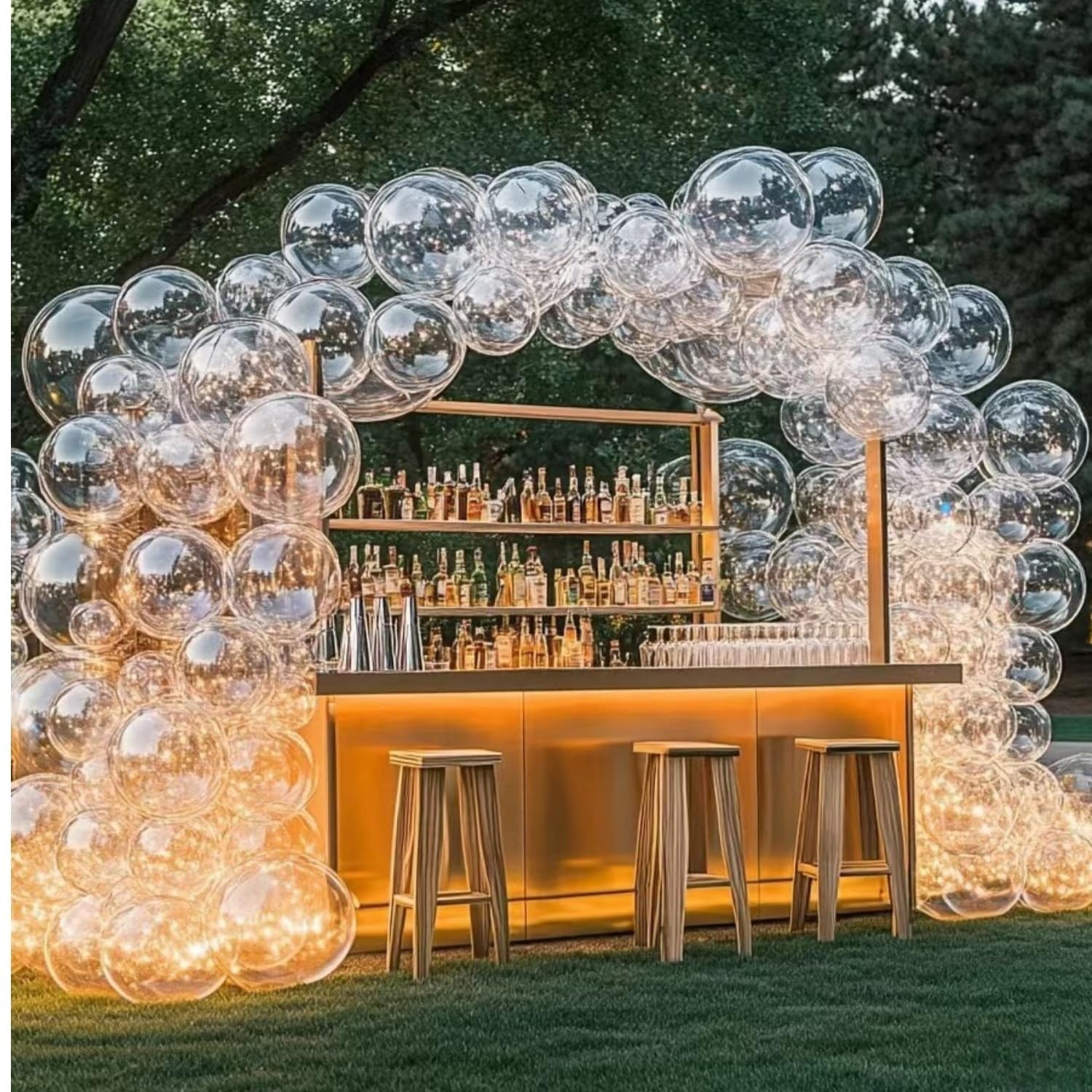 Rubber bands included for balloon setup