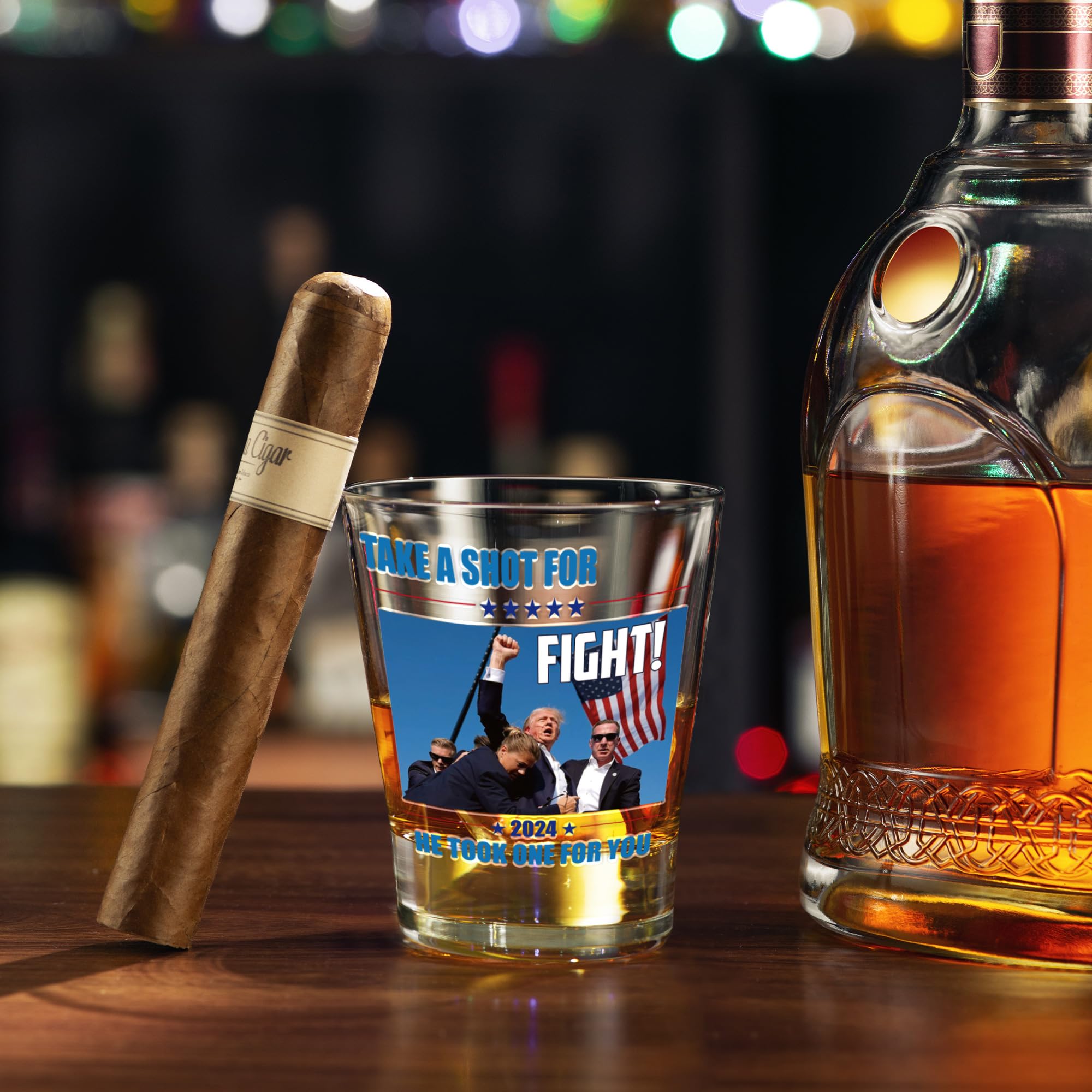 Patriotic fist pump glass for parties and gifts