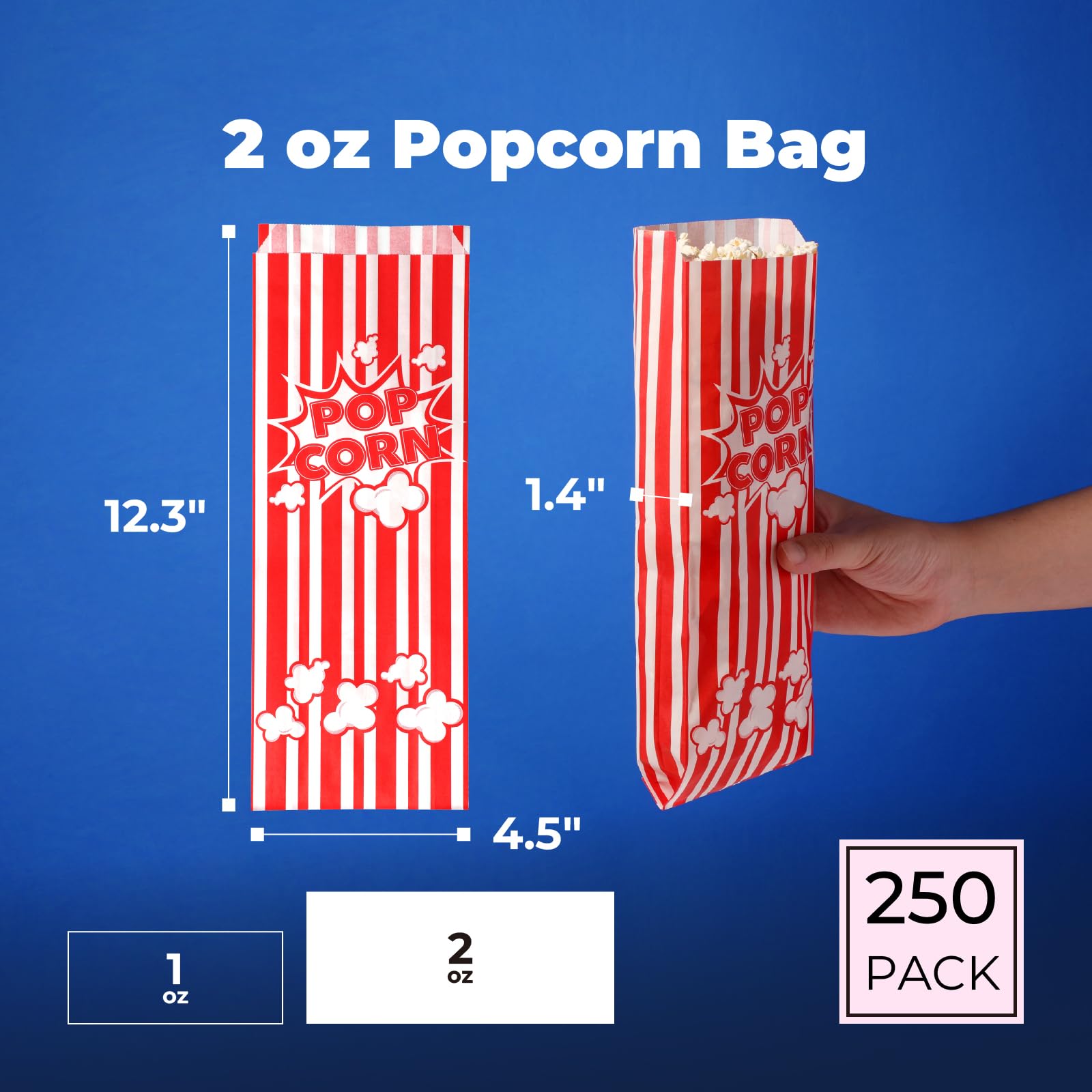 Classic red white striped popcorn sleeves