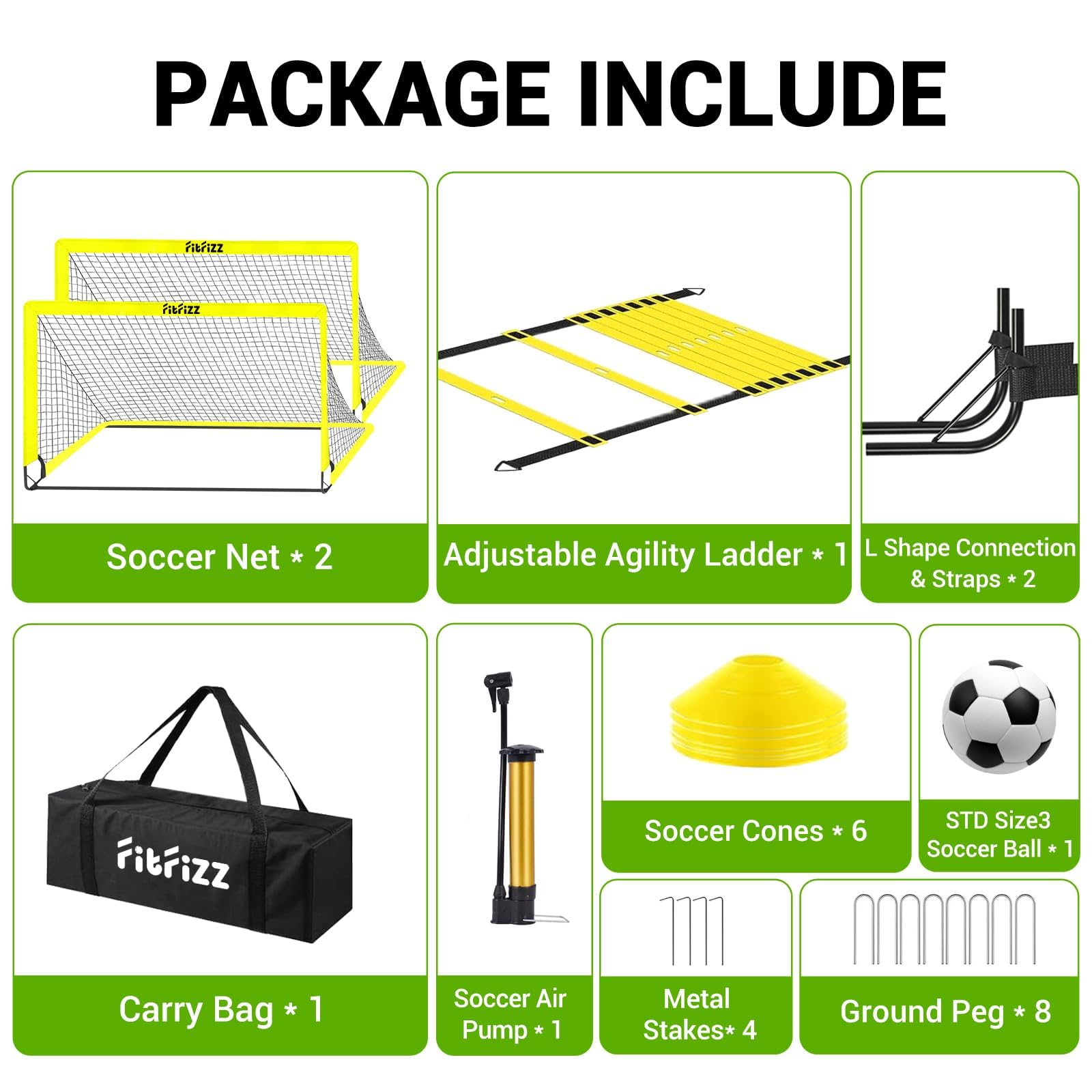L-shaped stakes included in FITFIZZ kit