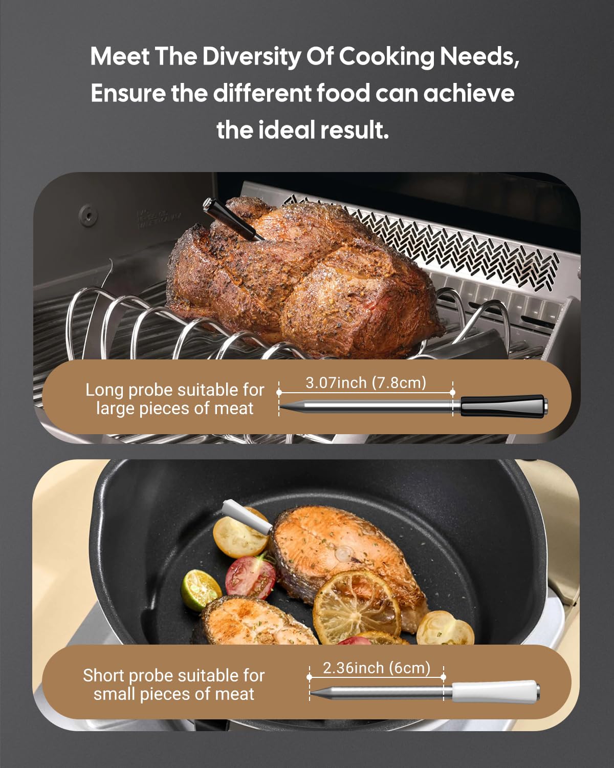 Fitflavor thermometer large backlit LCD with magnetic mount