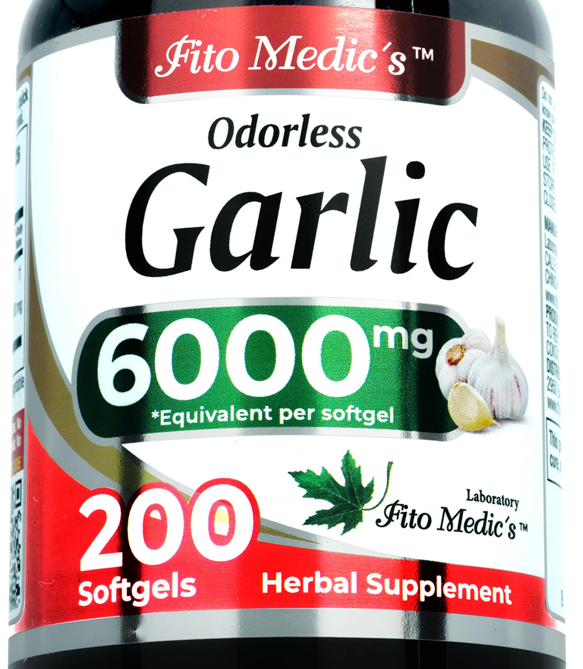 FITO MEDIC'S Garlic Pills bottle with 200 softgels