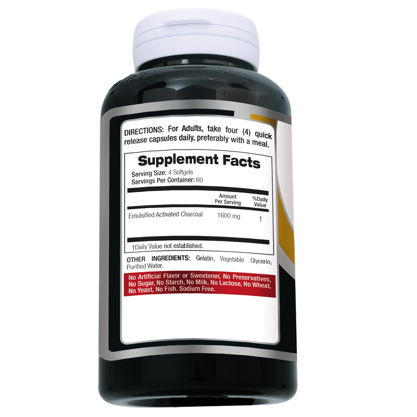 Dietary supplement label Activated Charcoal FITO MEDIC'S Lab