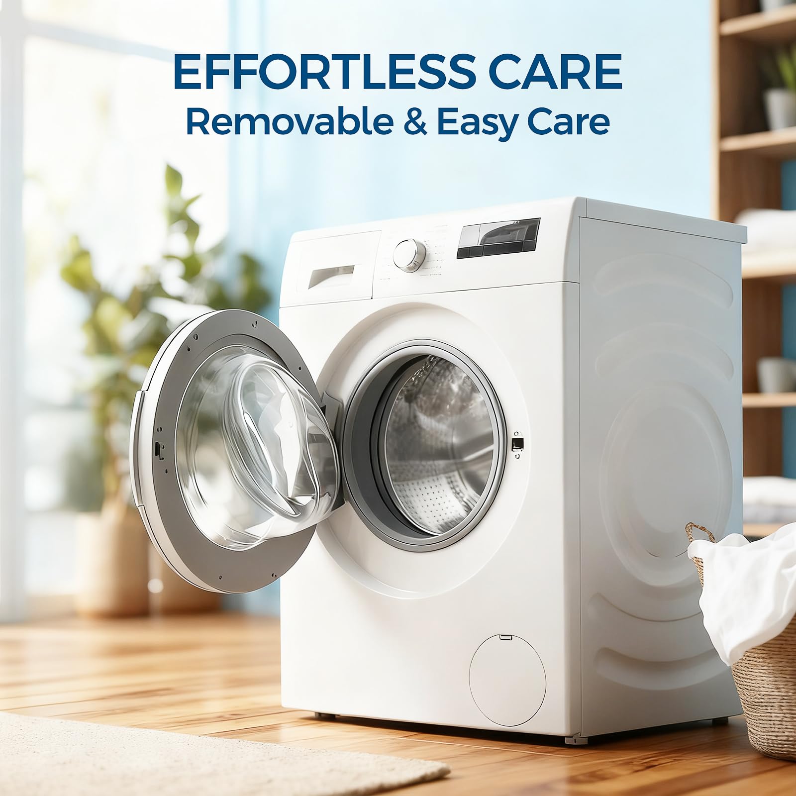 Elastic pockets ensuring fit for mattresses up to 21 inches